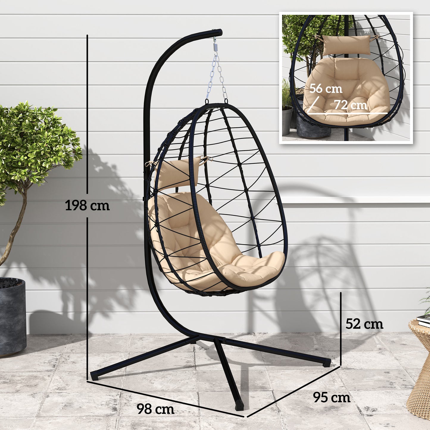 Hanging Egg Chair Outdoor Indoor Garden Swing Chair (6)