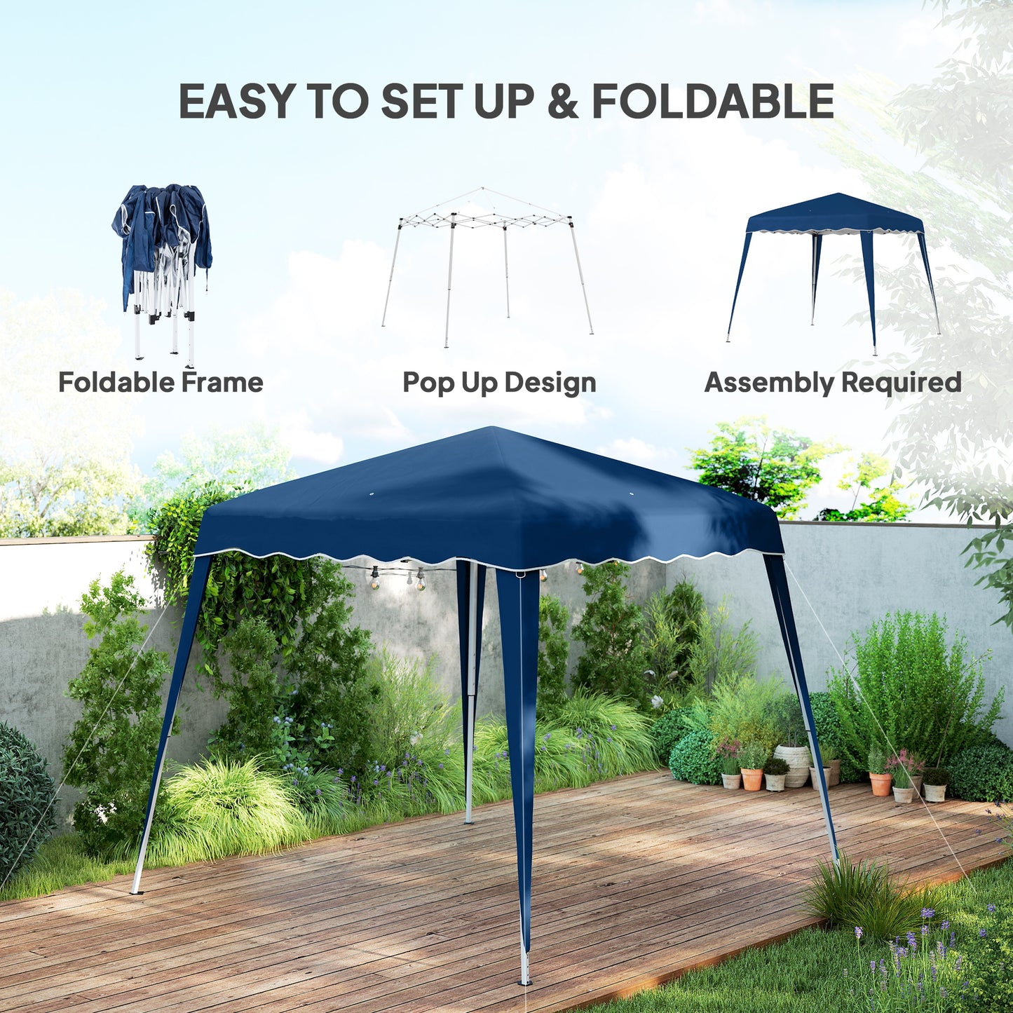 3 M x 3 M Base/ 2.5 M x 2.5 M Top Pop Up Gazebo