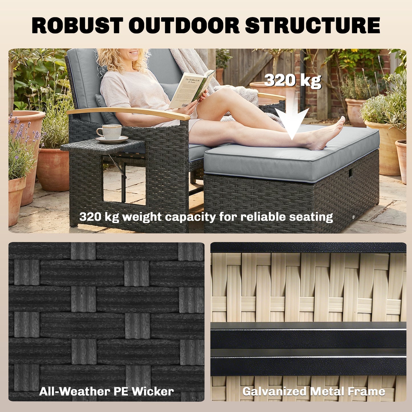 Double Garden Rattan Daybed
