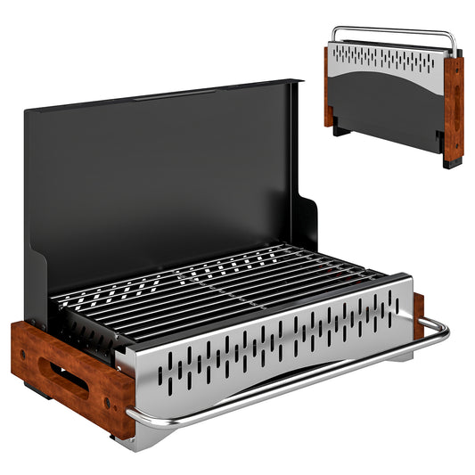 Portable BBQ Grill, Folding Charcoal Barbecue Grill