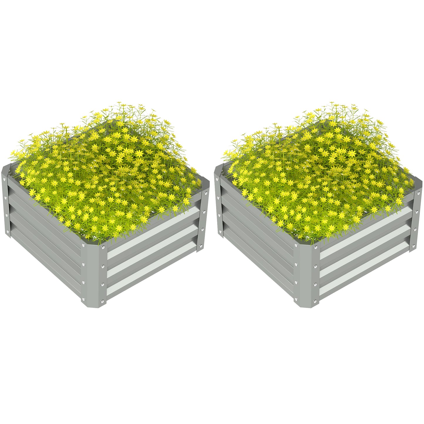 Set of Two 60 x 60cm Steel Planter Boxes