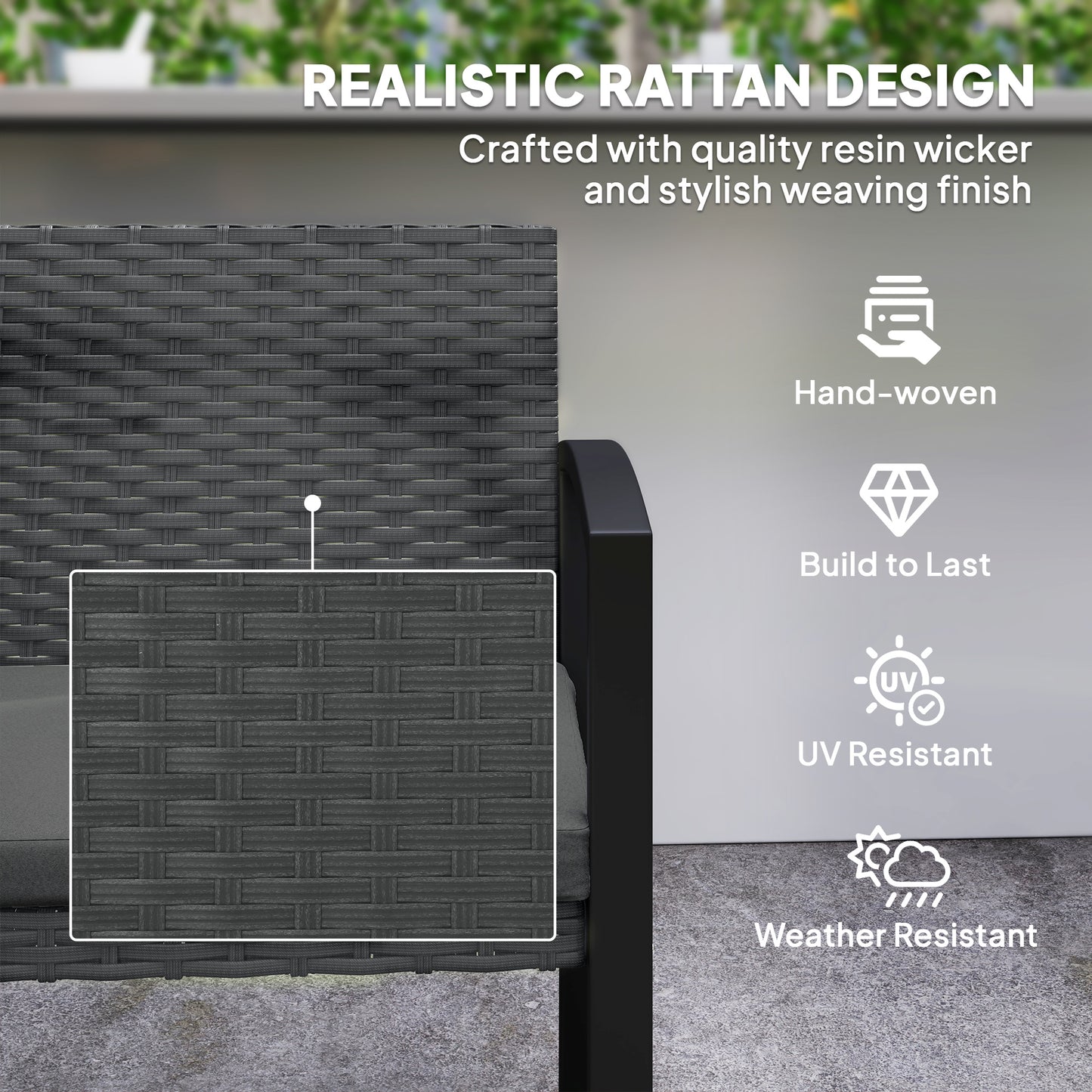 Two-Seater Rattan Garden Bench