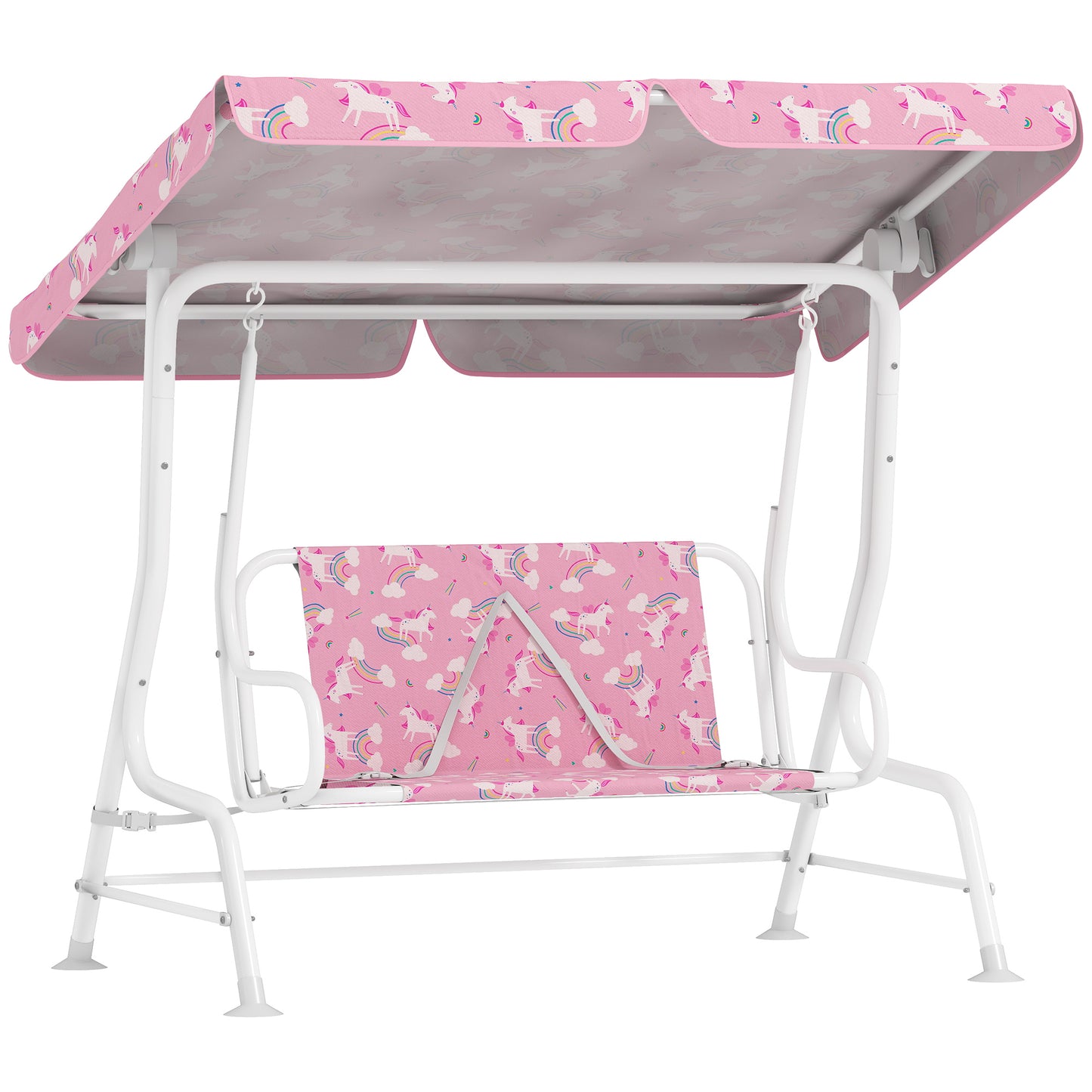 Kids Porch Swing, 2-Seater Patio Swing Bench Hammock with Seat Belts