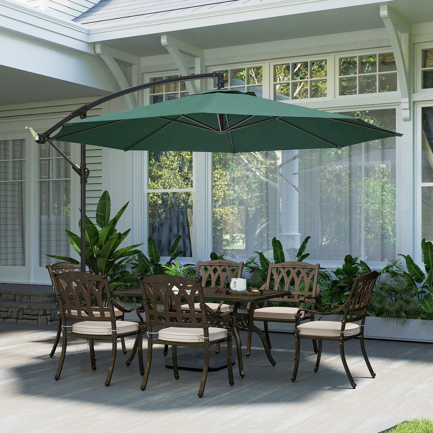 3 m Overhanging Cantilever Parasol, with Cross Base