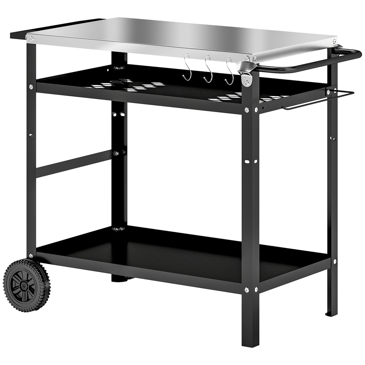 BBQ Trolley with Stainless Steel Top Adjustable Shelf
