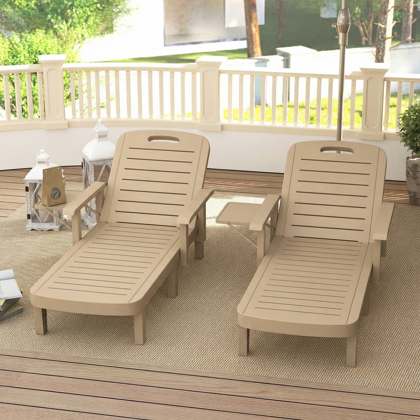 Set of 2 Reclining Sun Loungers