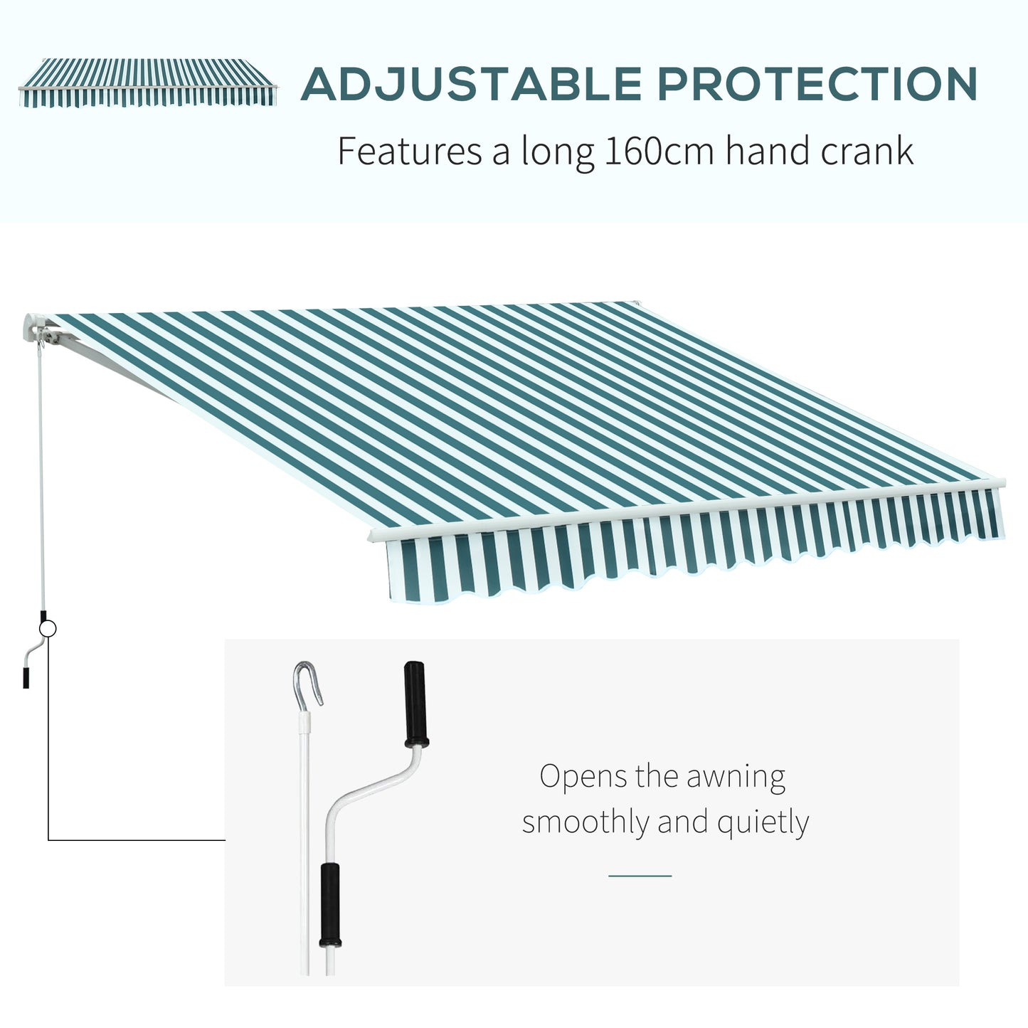3 x 2.5m Patio Awning, Anti-UV and Waterproof Sun Shade Canopy