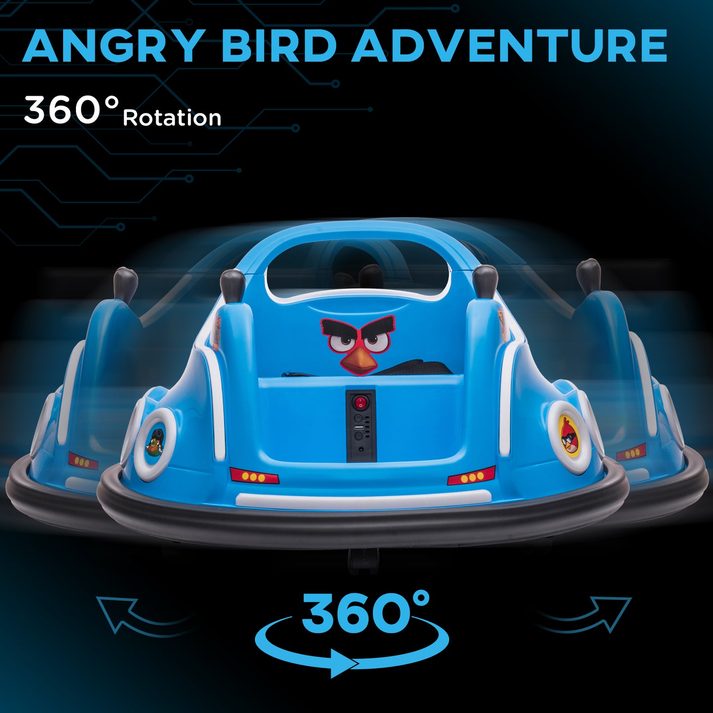 Angry Bird Licensed Waltzer Car, 12V Kids Bumper Car w/ Joysticks