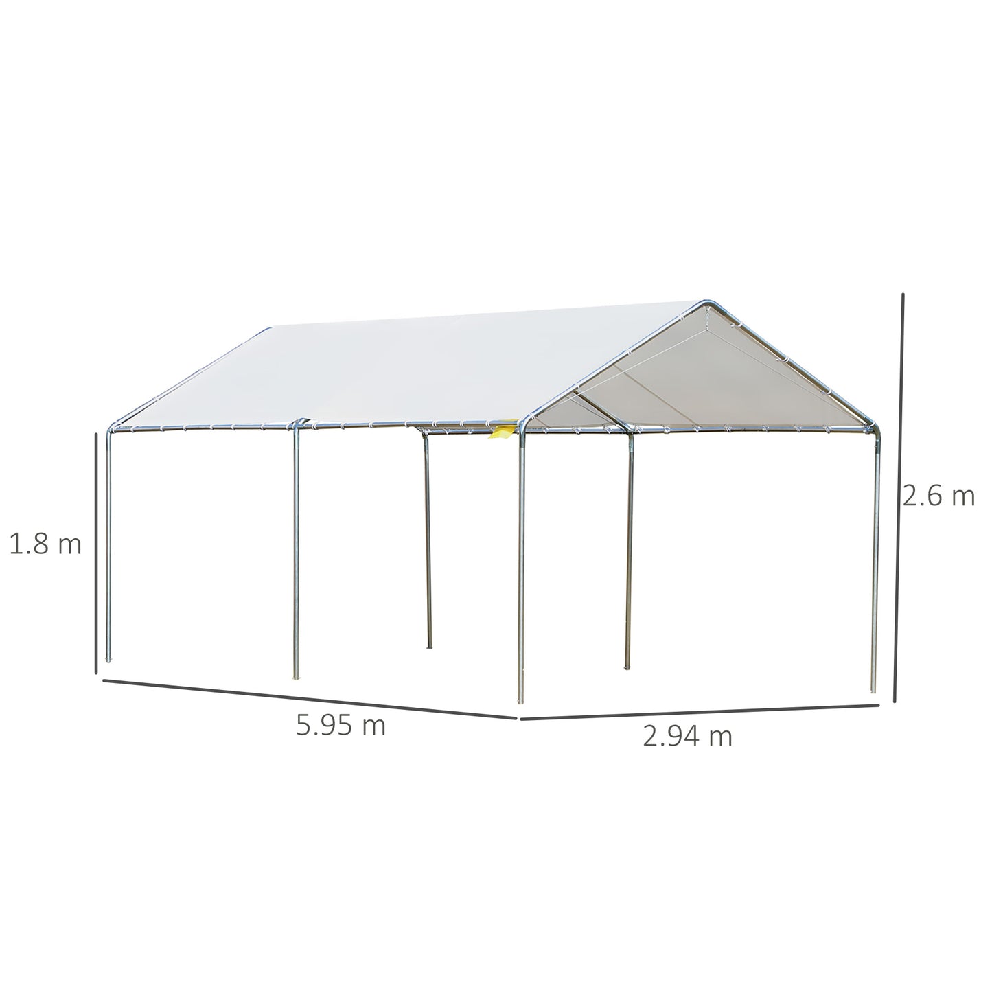 3 x 6m Heavy Duty Carport Garage Car Shelter Galvanized Steel