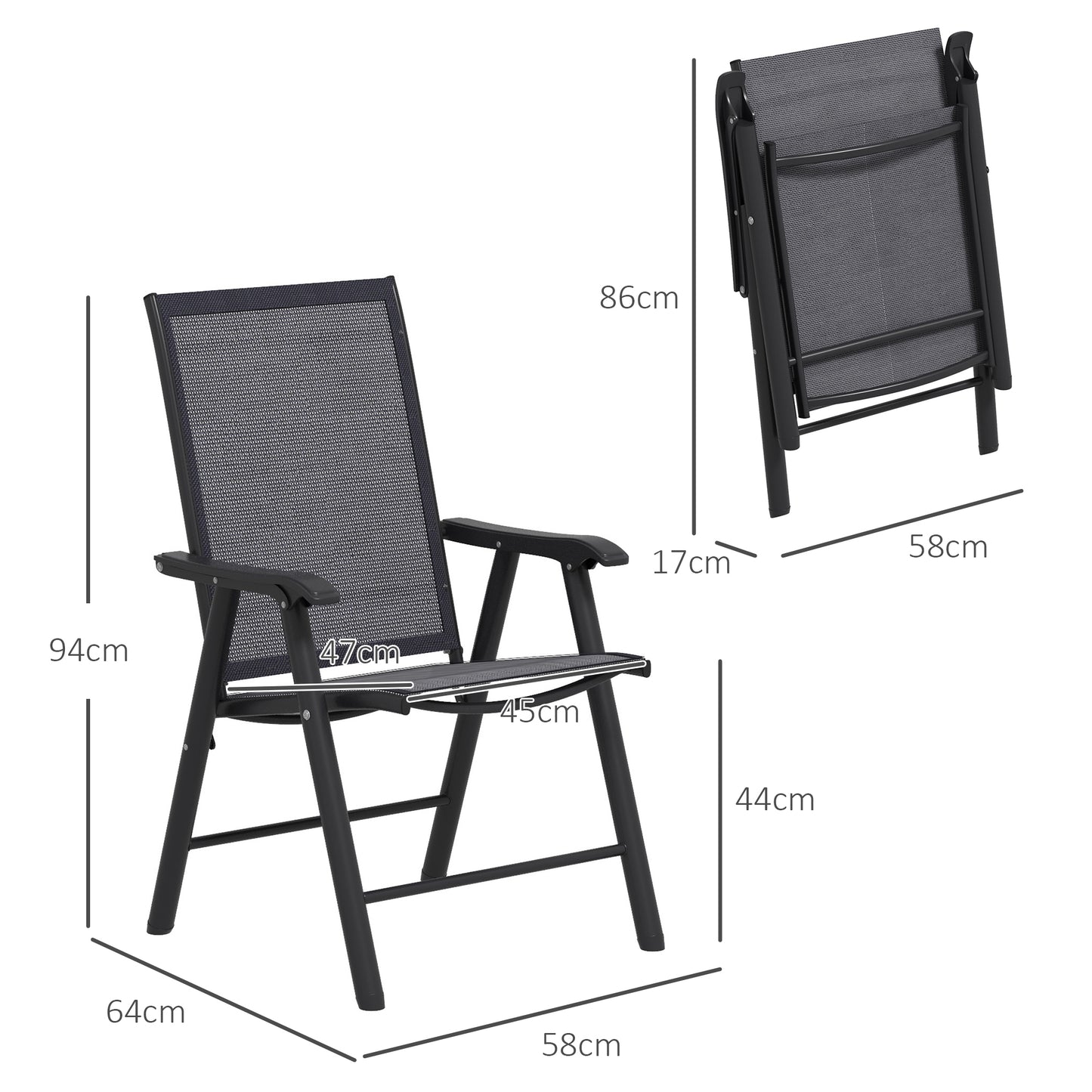 Folding Garden Chairs, Metal Frame Garden Chairs Outdoor Patio Park