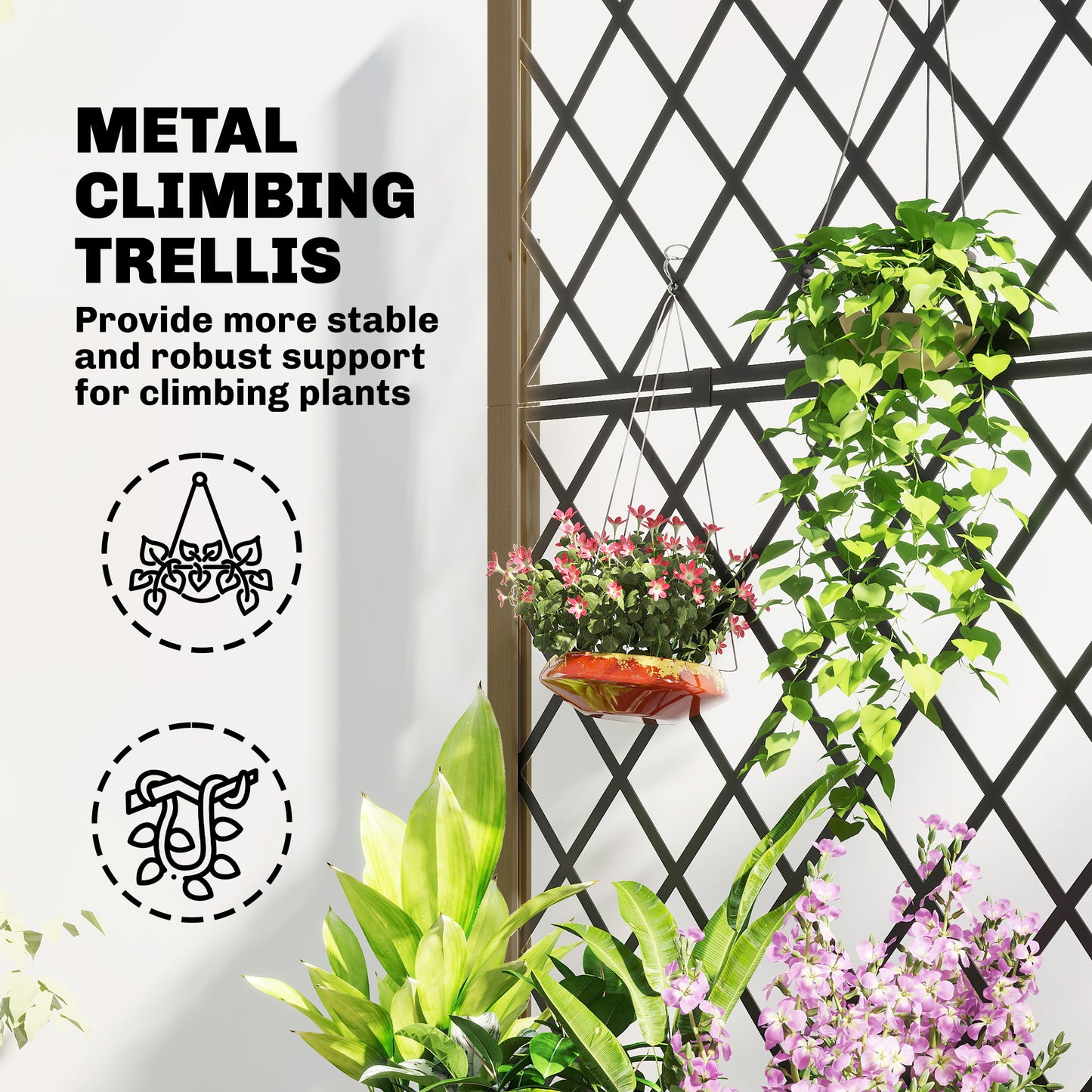 Raised Garden Bed with Metal Trellis
