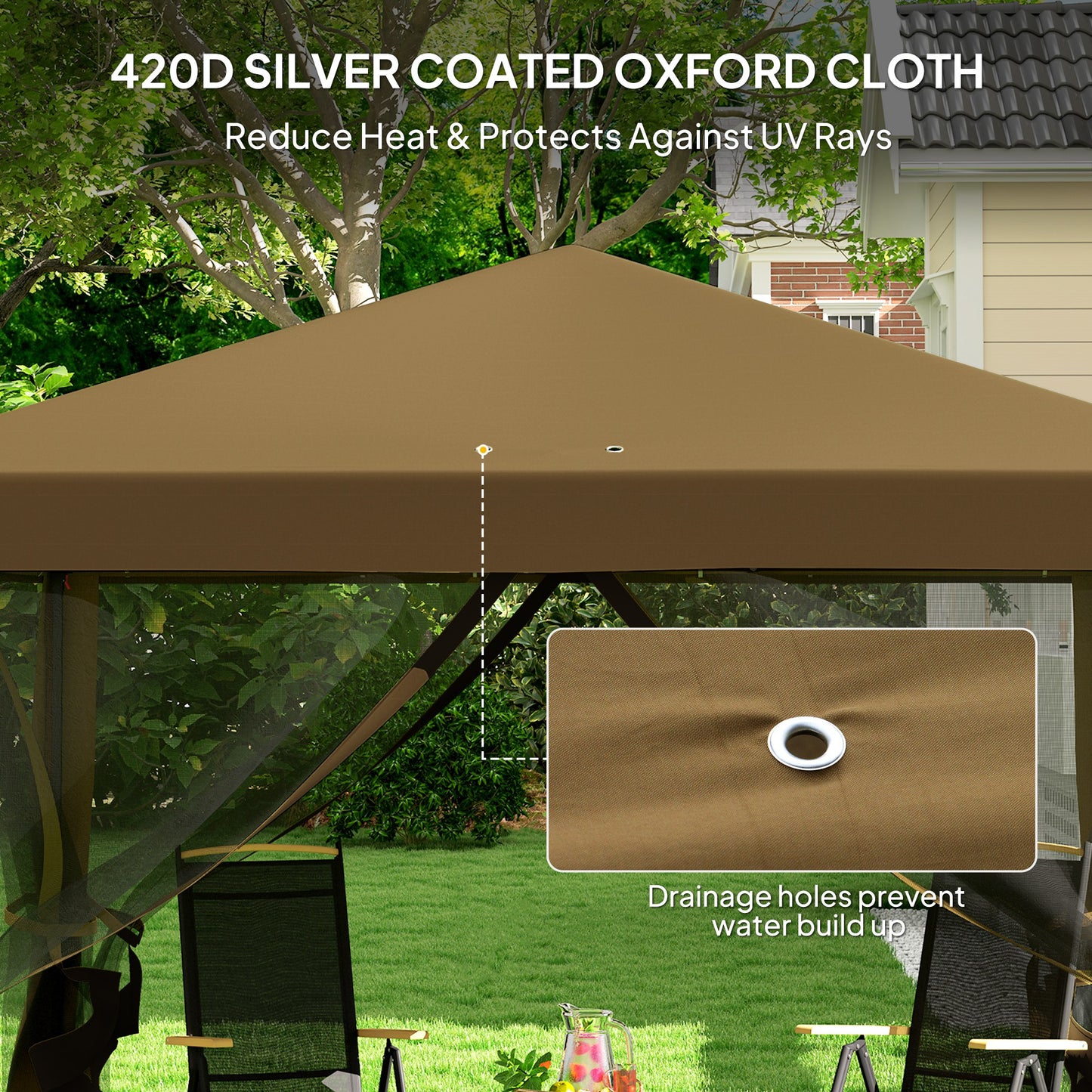 3 x 3 m Pop Up Gazebo, 420D Garden Tent Canopy