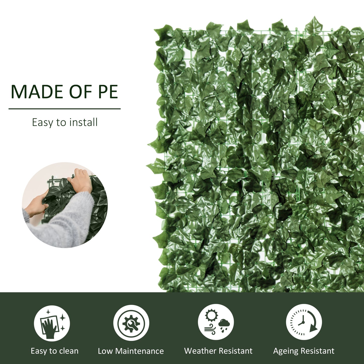 2-Piece Artificial Leaf Hedge Screen Privacy Fence Panel (1)