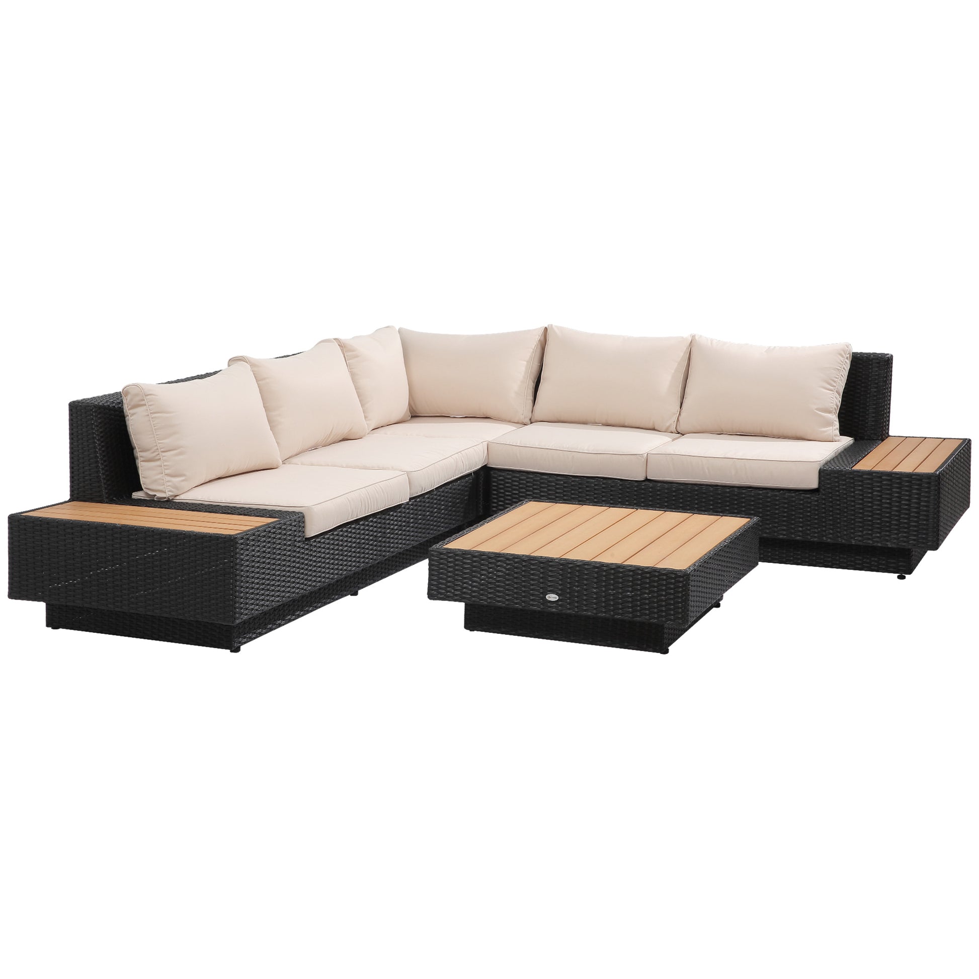 5-Seater Rattan Garden Furniture Outdoor Sectional Corner Sofa