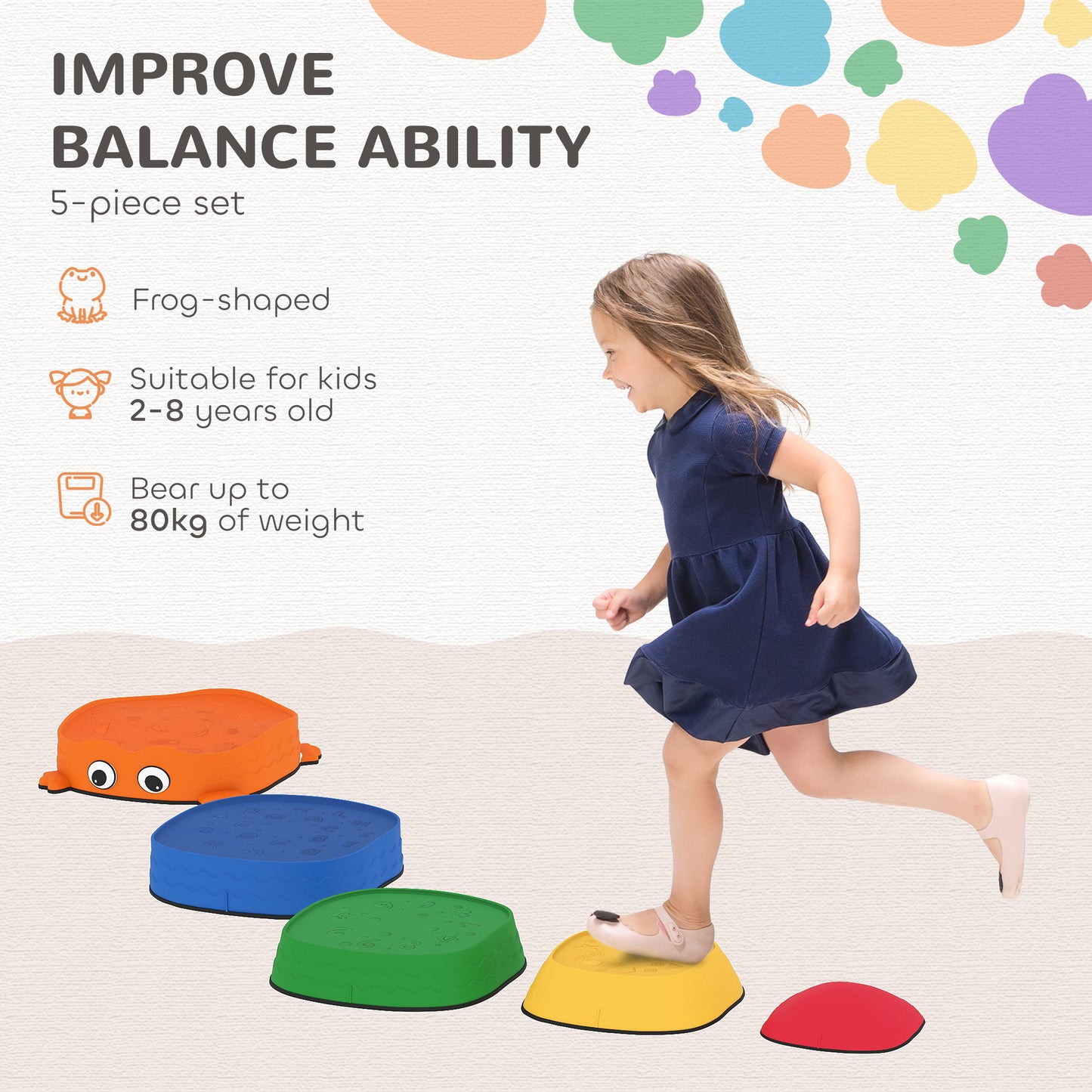 5PCS Sensory Stepping Stones for Toddlers