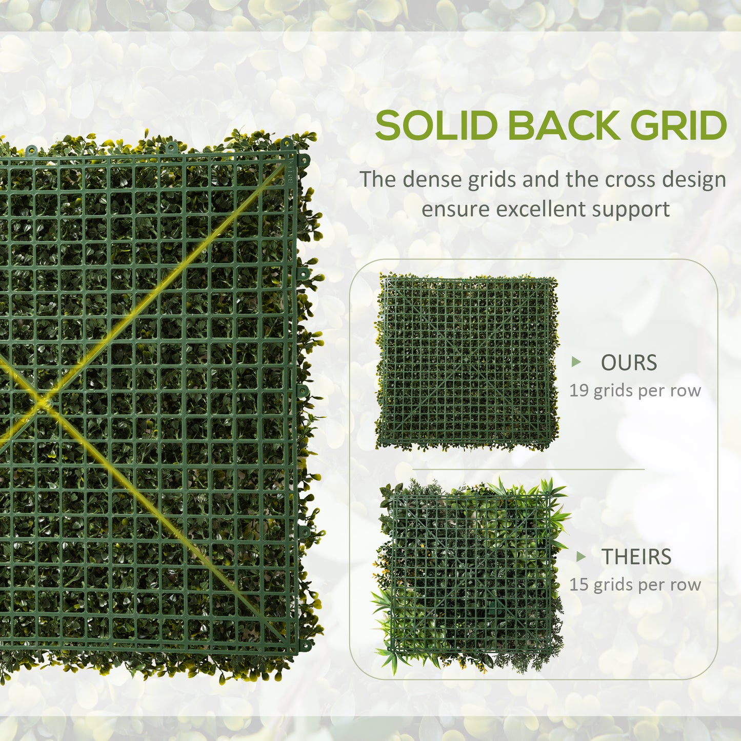 12PCS Artificial Boxwood Wall Panels 50cm x 50cm Grass Privacy (1)