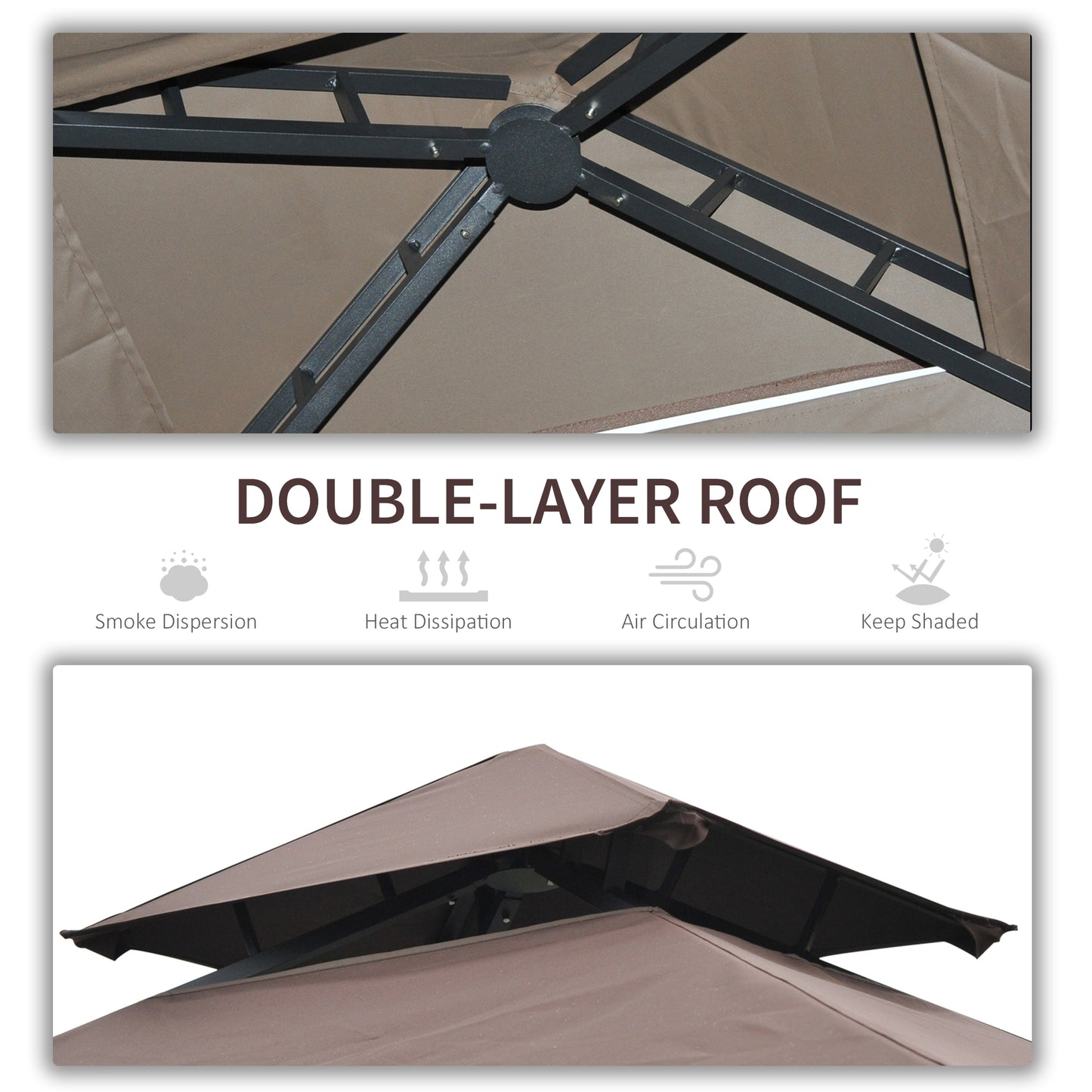 2.5 x 1.5m BBQ Tent Canopy Patio Outdoor Awning Gazebo Party Sun