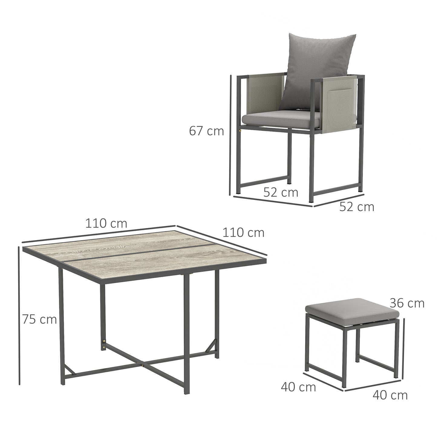 Nine-Piece Steel Frame Garden Dining Set