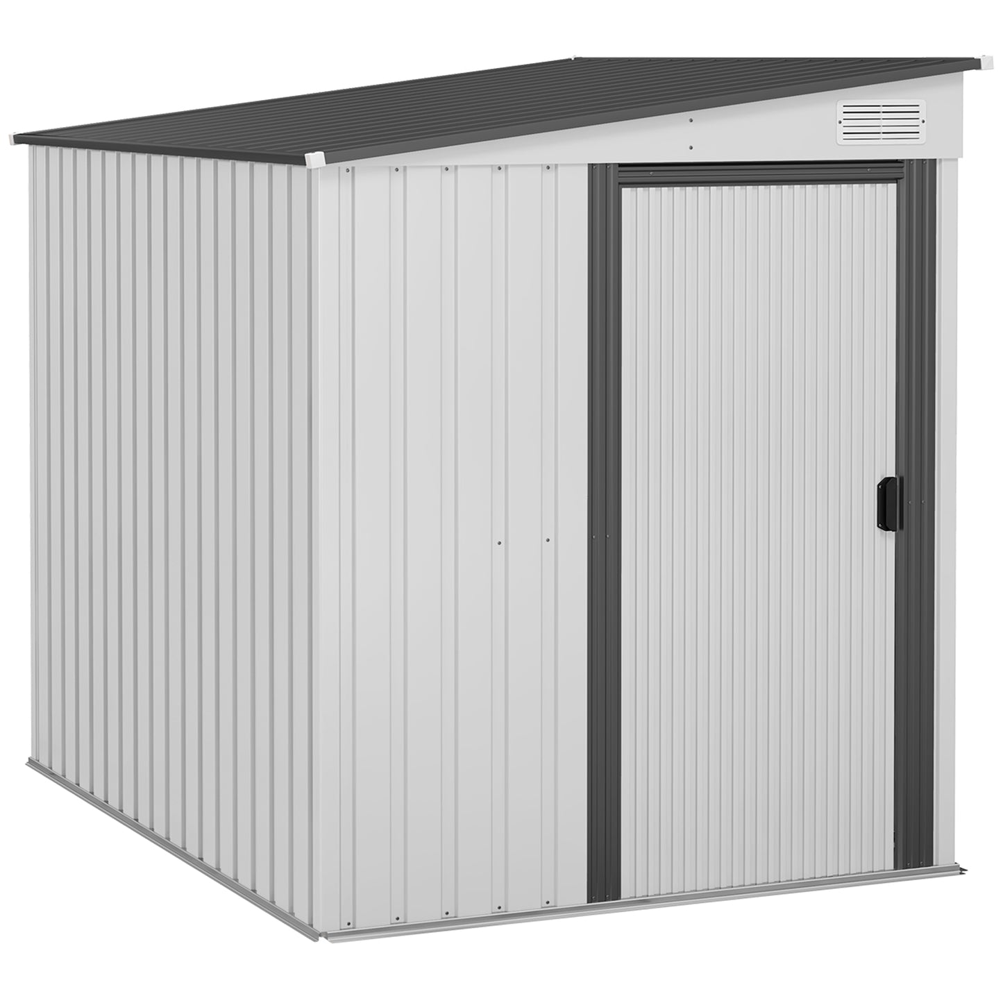7 x 5ft Galvanised Metal Shed, with Sliding Door
