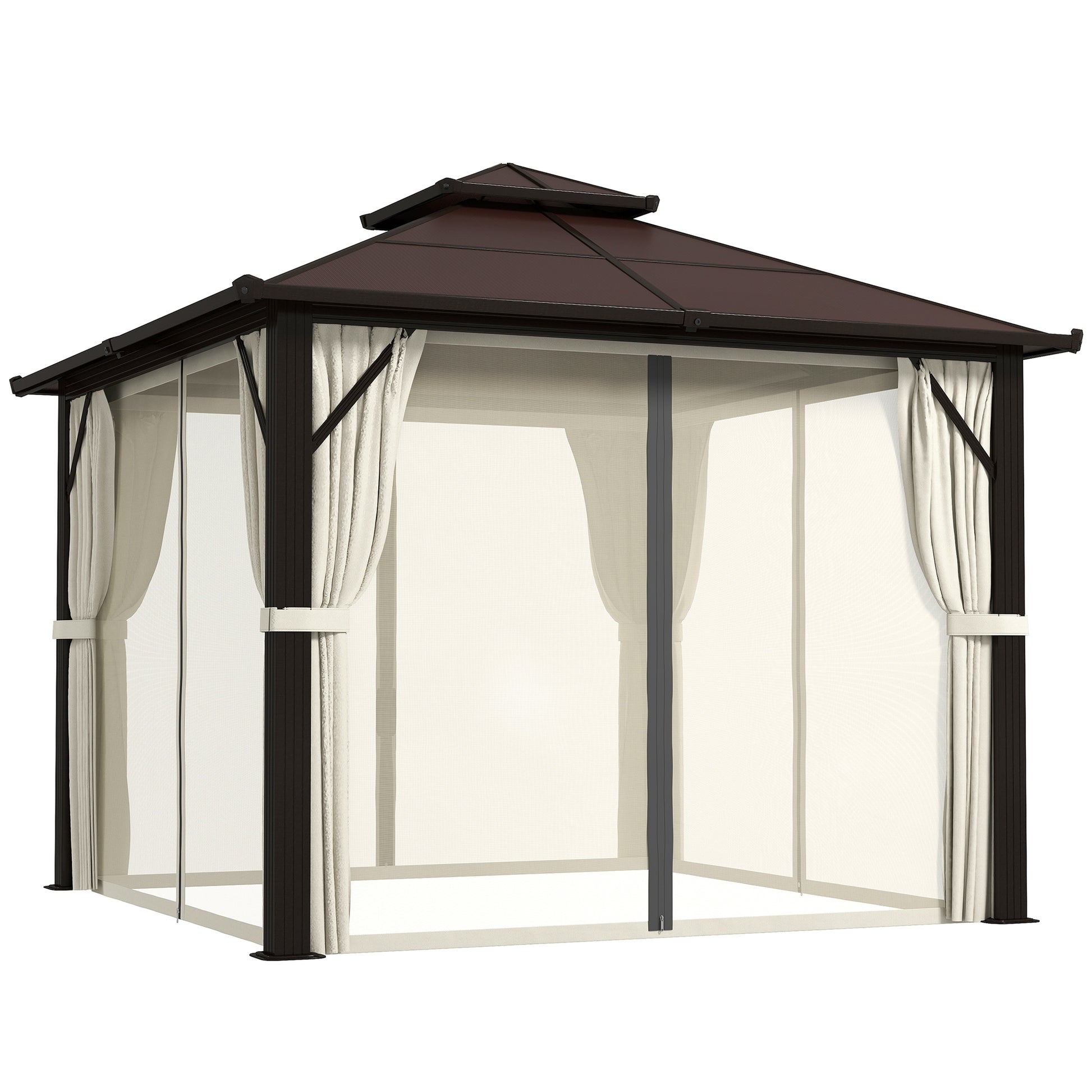 3 x 3(m) Hardtop Gazebo Canopy with UPF30+ Double Polycarbonate Roof