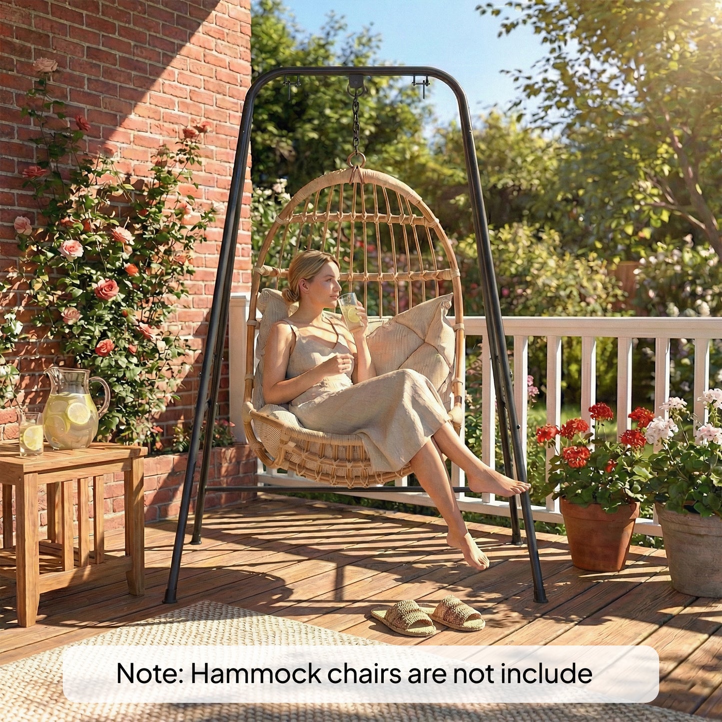 Hammock Chair Stand Only, 150KG Load Capacity, for Indoor Outdoor