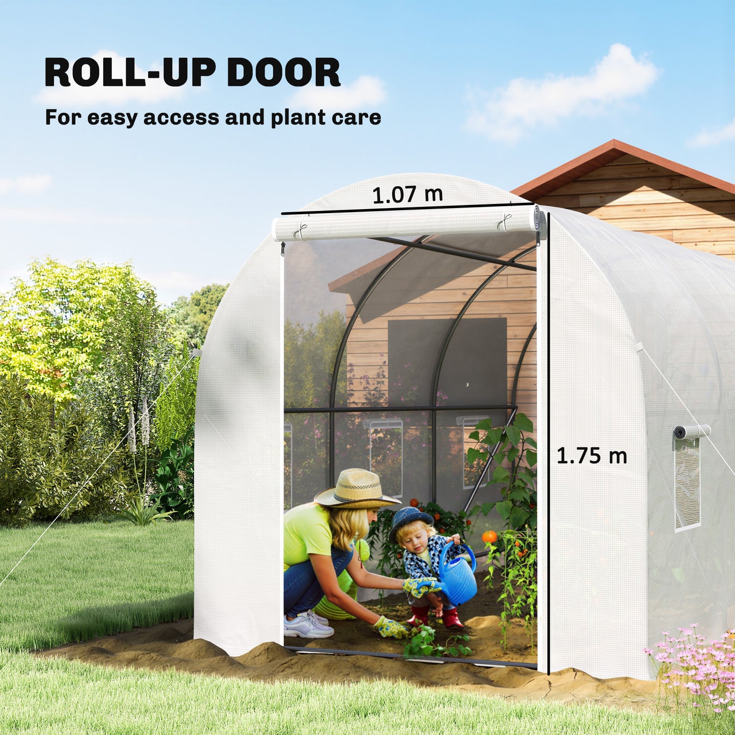 3.5 x 2 x 2 m Polytunnel Greenhouse