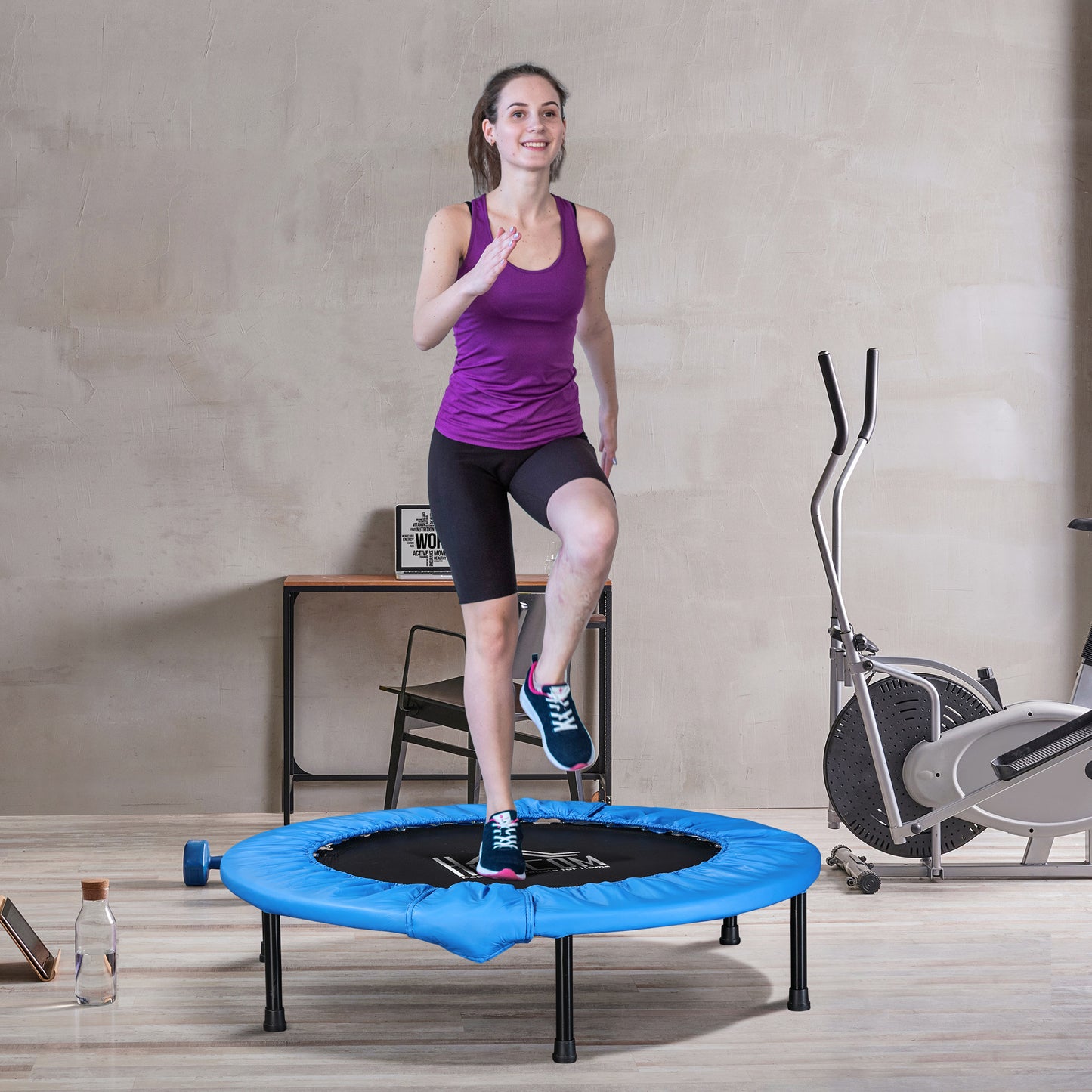 40" Mini Fitness Trampoline Home Gym Yoga Exercise Rebounder Indoor