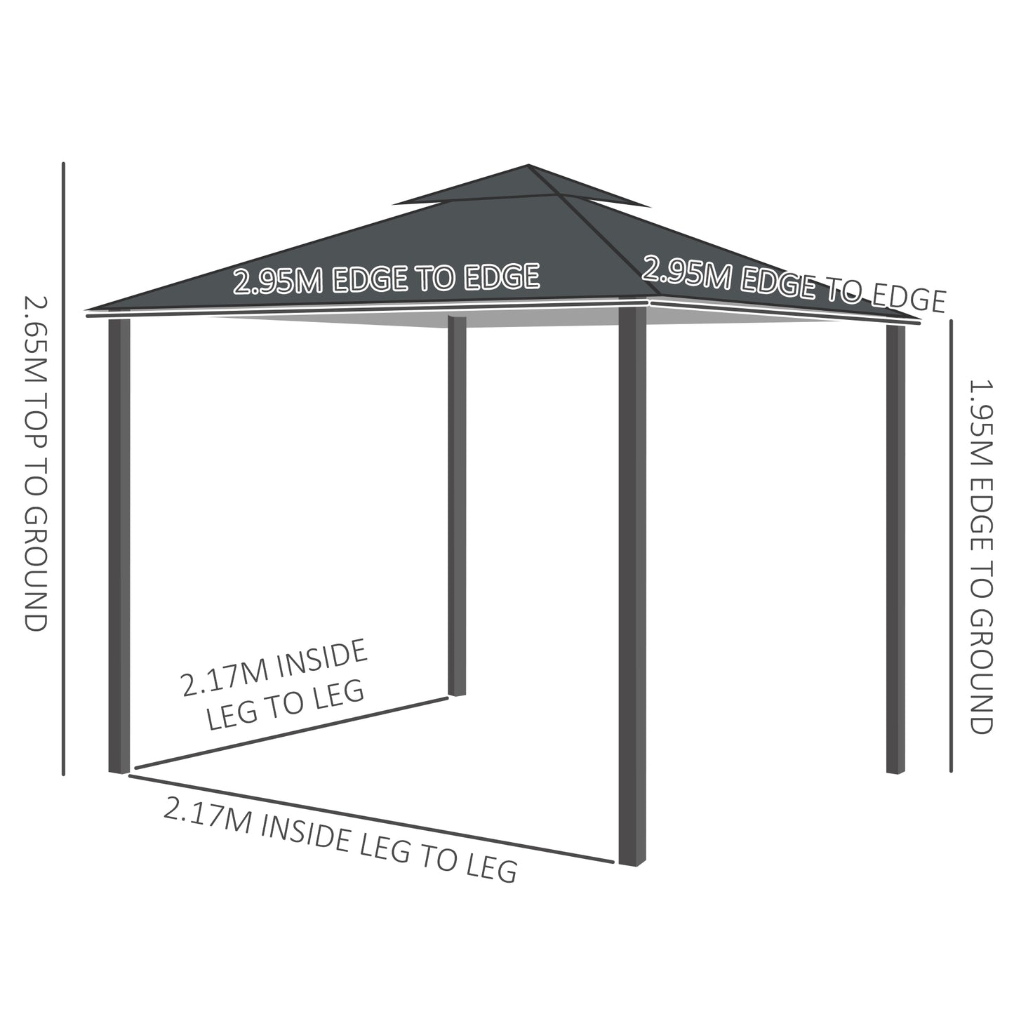 3 x 3 m Garden Gazebo Double Roof Marquee Patio Wedding Party Tent (2)