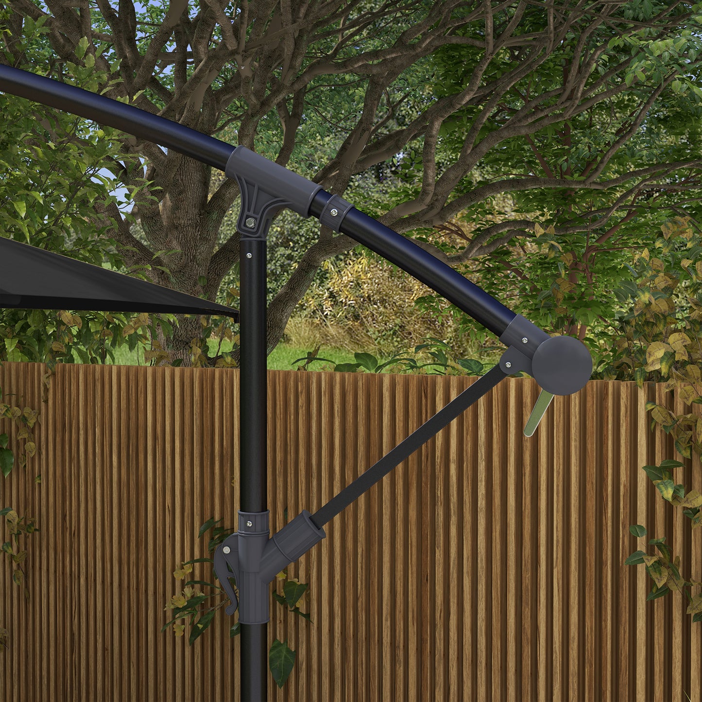 3m Cantilever Overhanging Parasol, with Cross Base