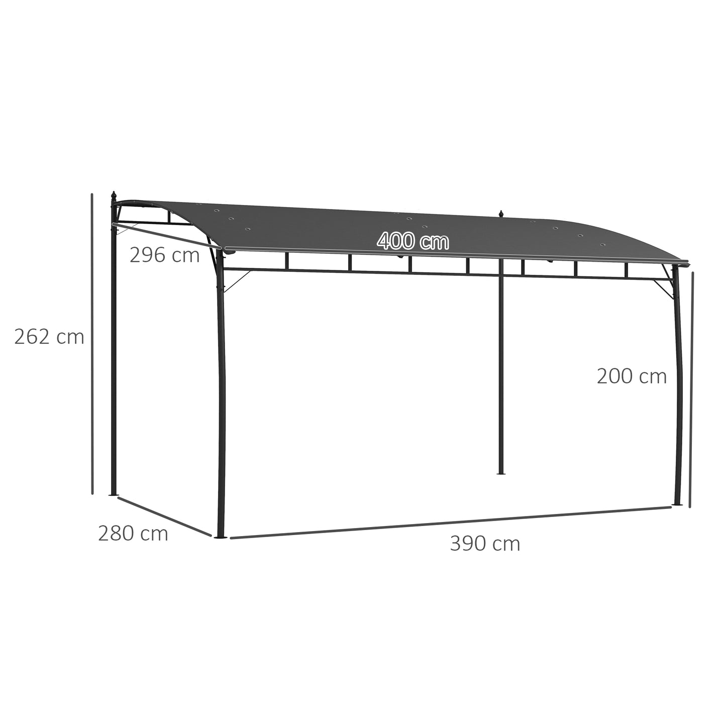 3 x 4m Metal Frame Pergola