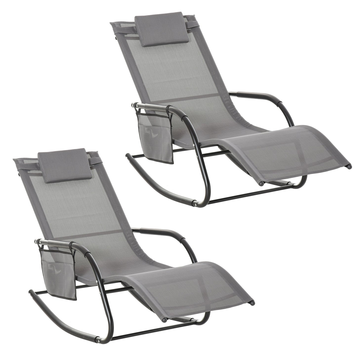 2PCs Outdoor Garden Rocking Chair