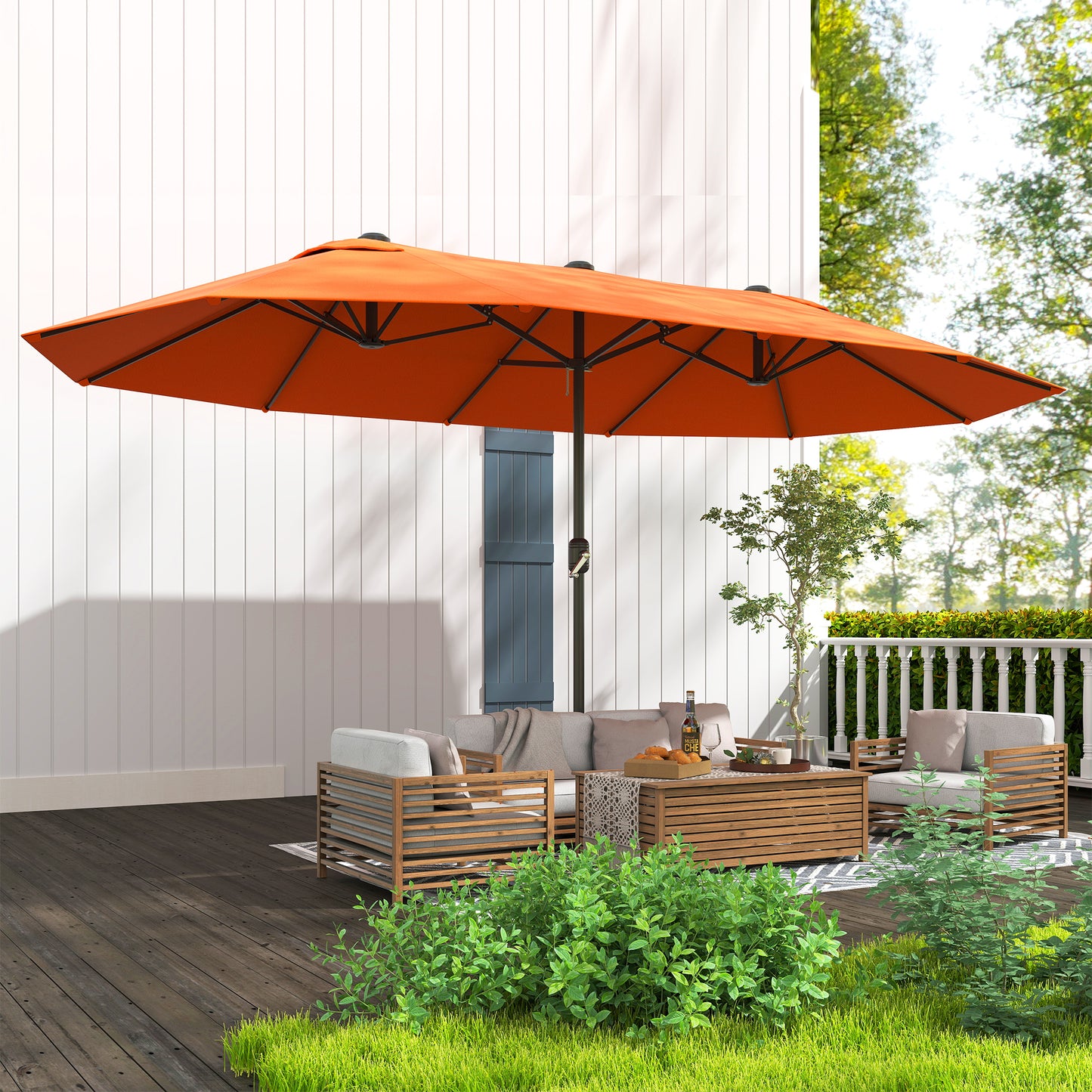 4.6m Double Garden Parasol