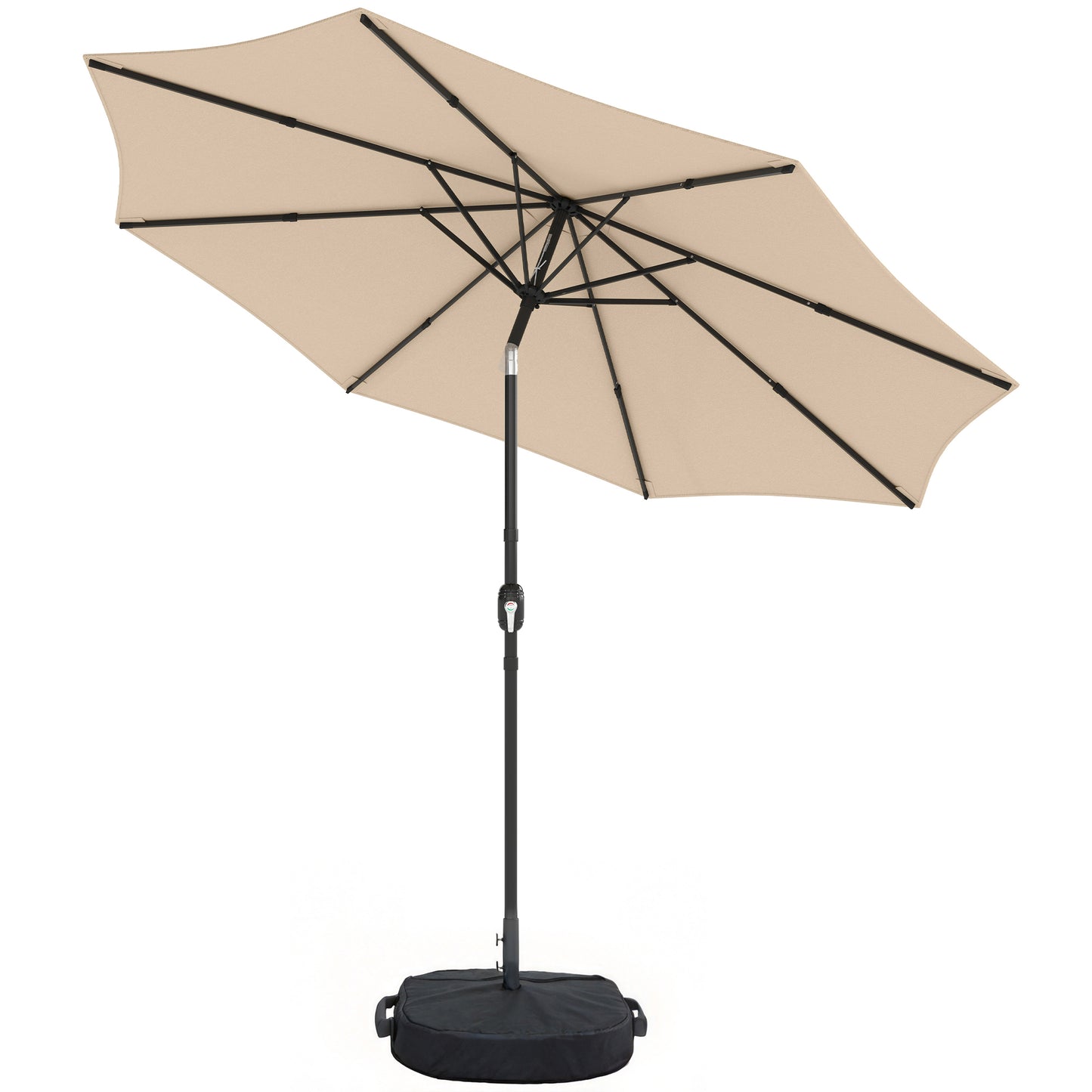 2.7 m Garden Parasol Umbrella with Cross Base and Sandbag
