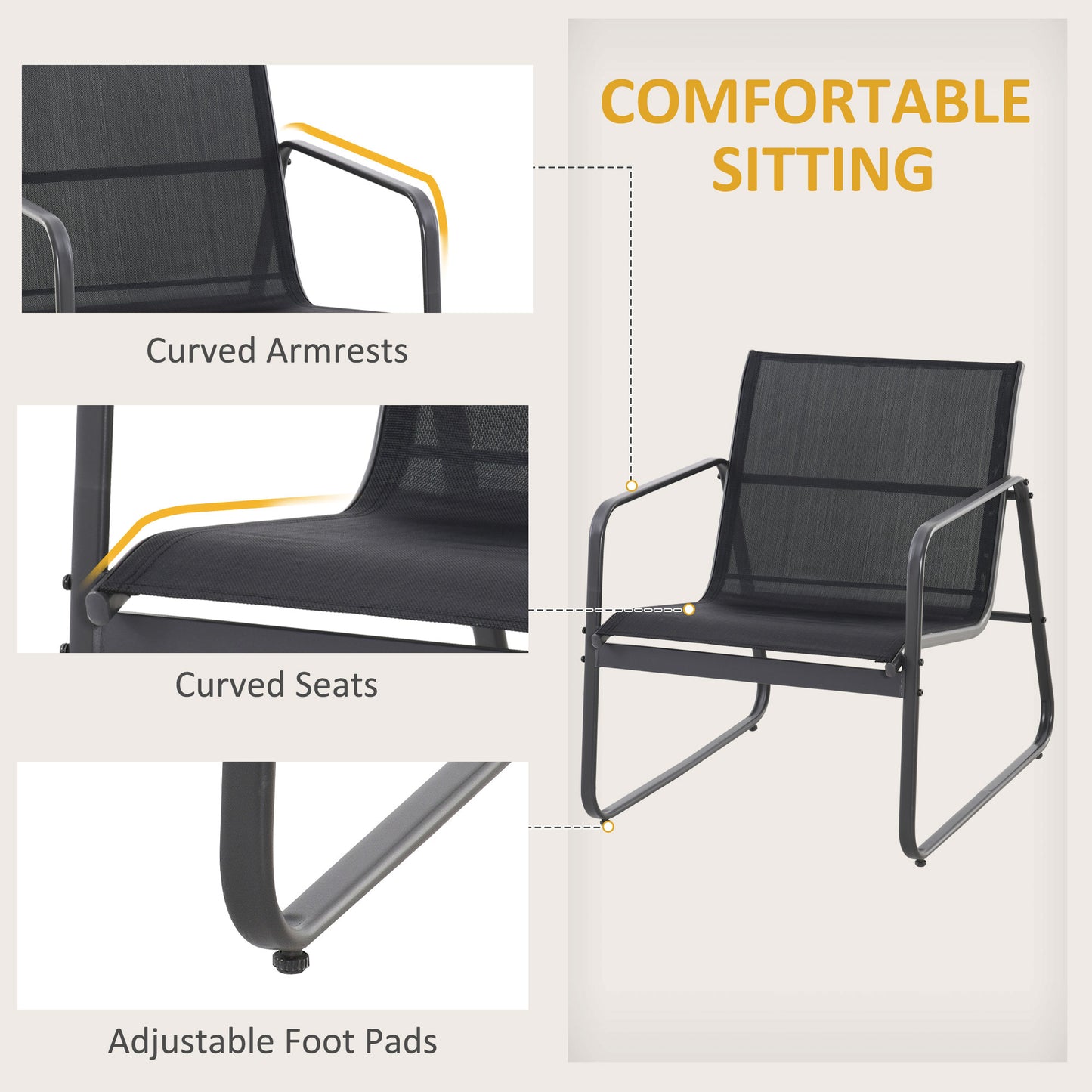 Four-Piece Minimalistic Garden Sofa Set