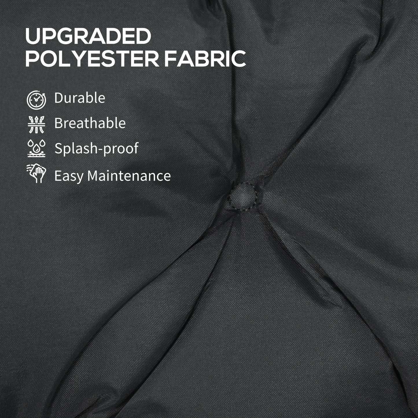 3 Seater Bench Pad, Garden Chair Cushion with Back and Ties