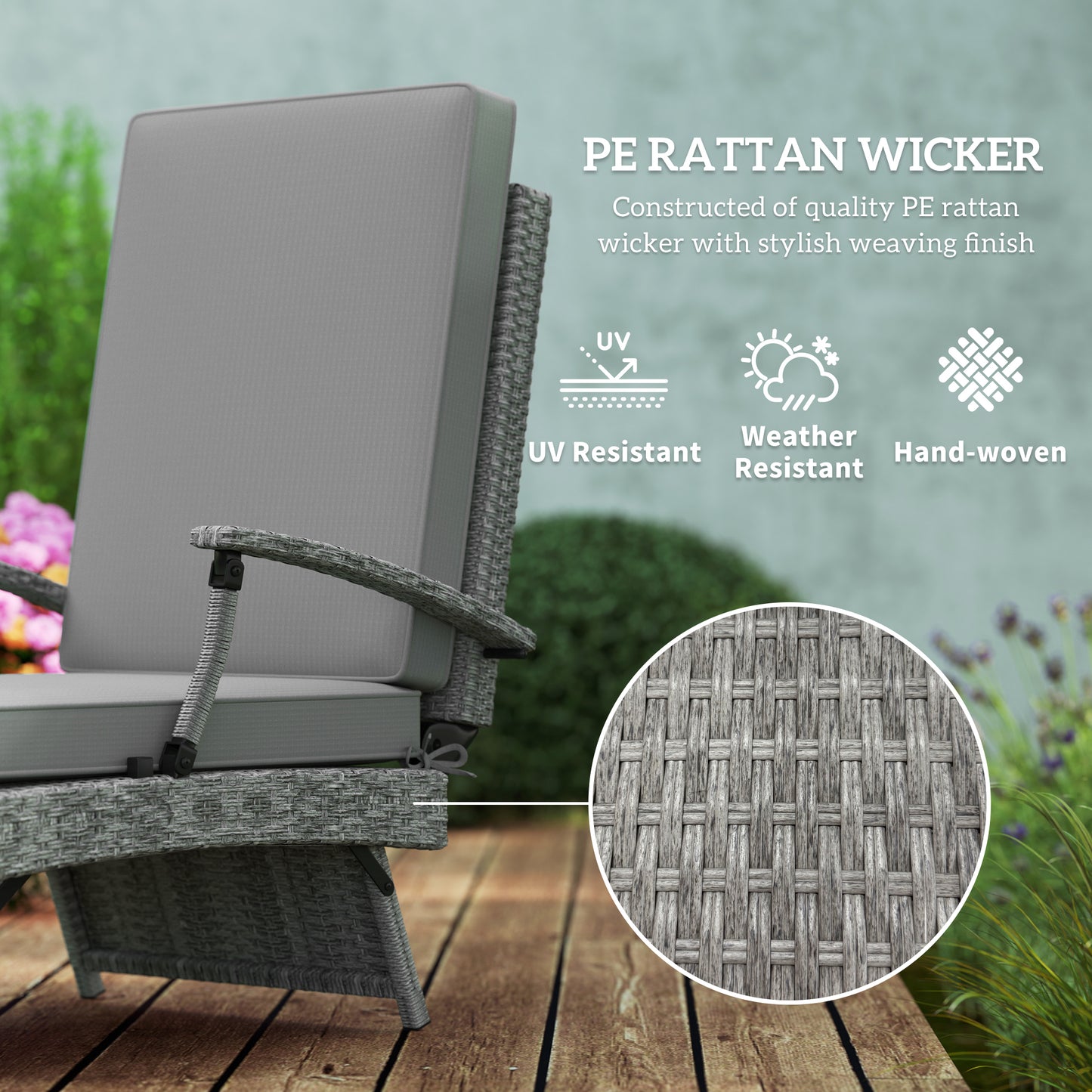 80° Reclining Rattan Lounger