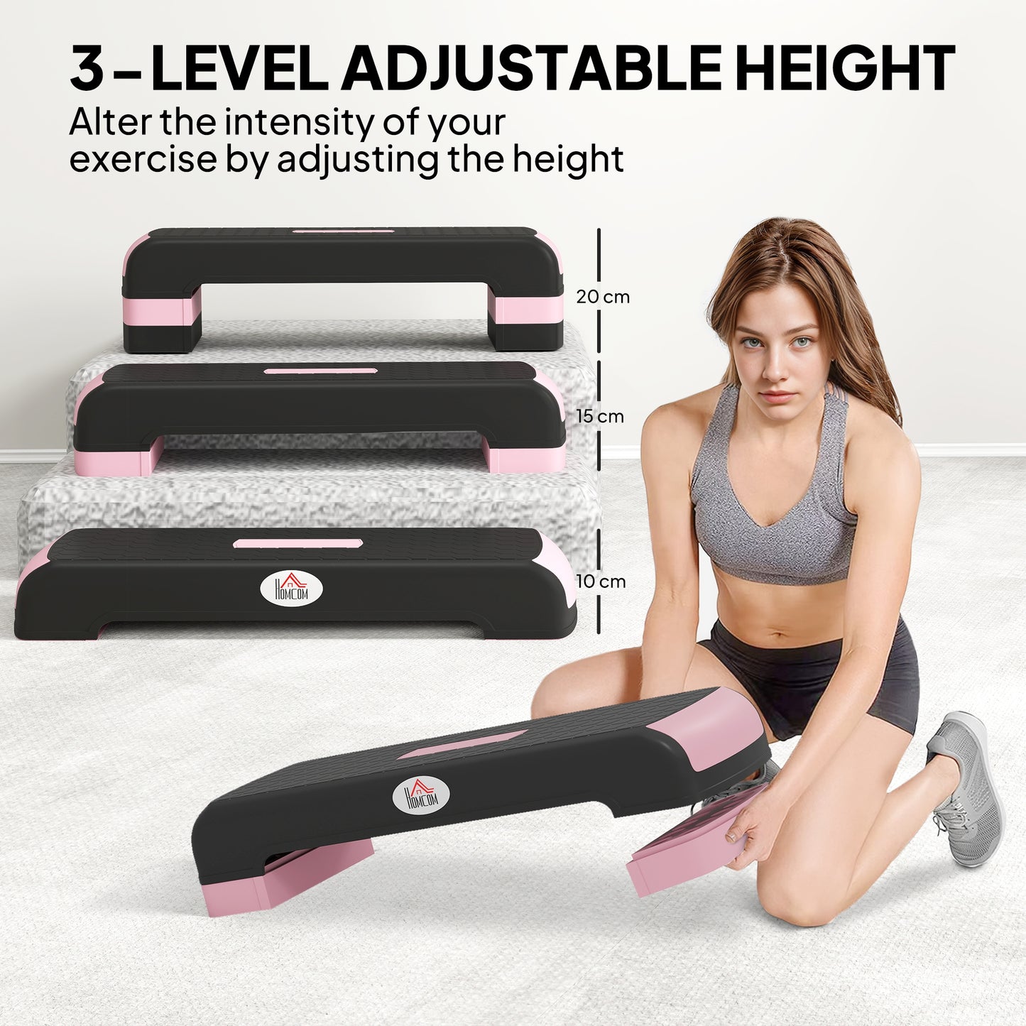 Aerobic Step with 3-Level Adjustable Heights for Home (1)