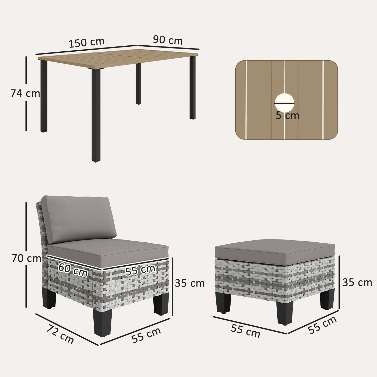 Seven-Piece Rattan Dining Set (3)