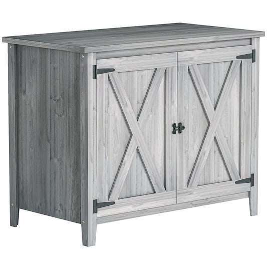 Wooden Garden Shed, Outdoor Fir Wood Storage Shed with Shelf