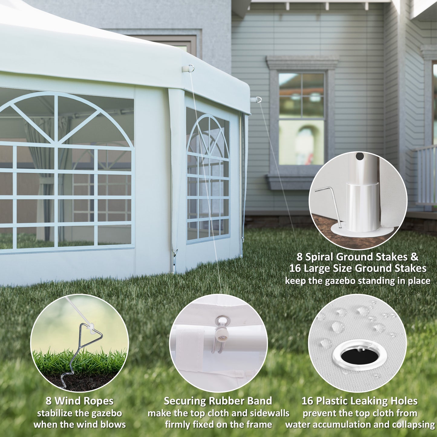 6.8 x 5m Octagonal Marquee Gazebo