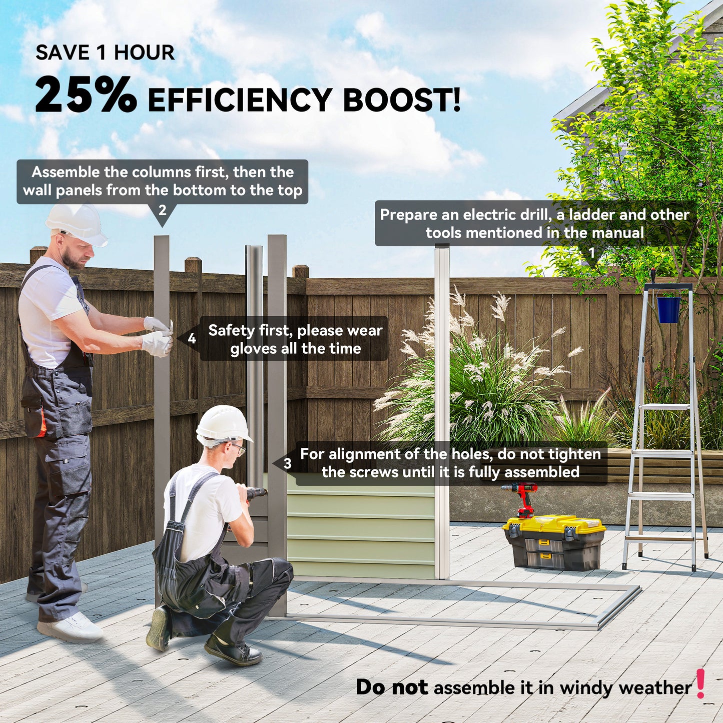 4 x 6ft Galvanised Metal Garden Shed, with Locking Door