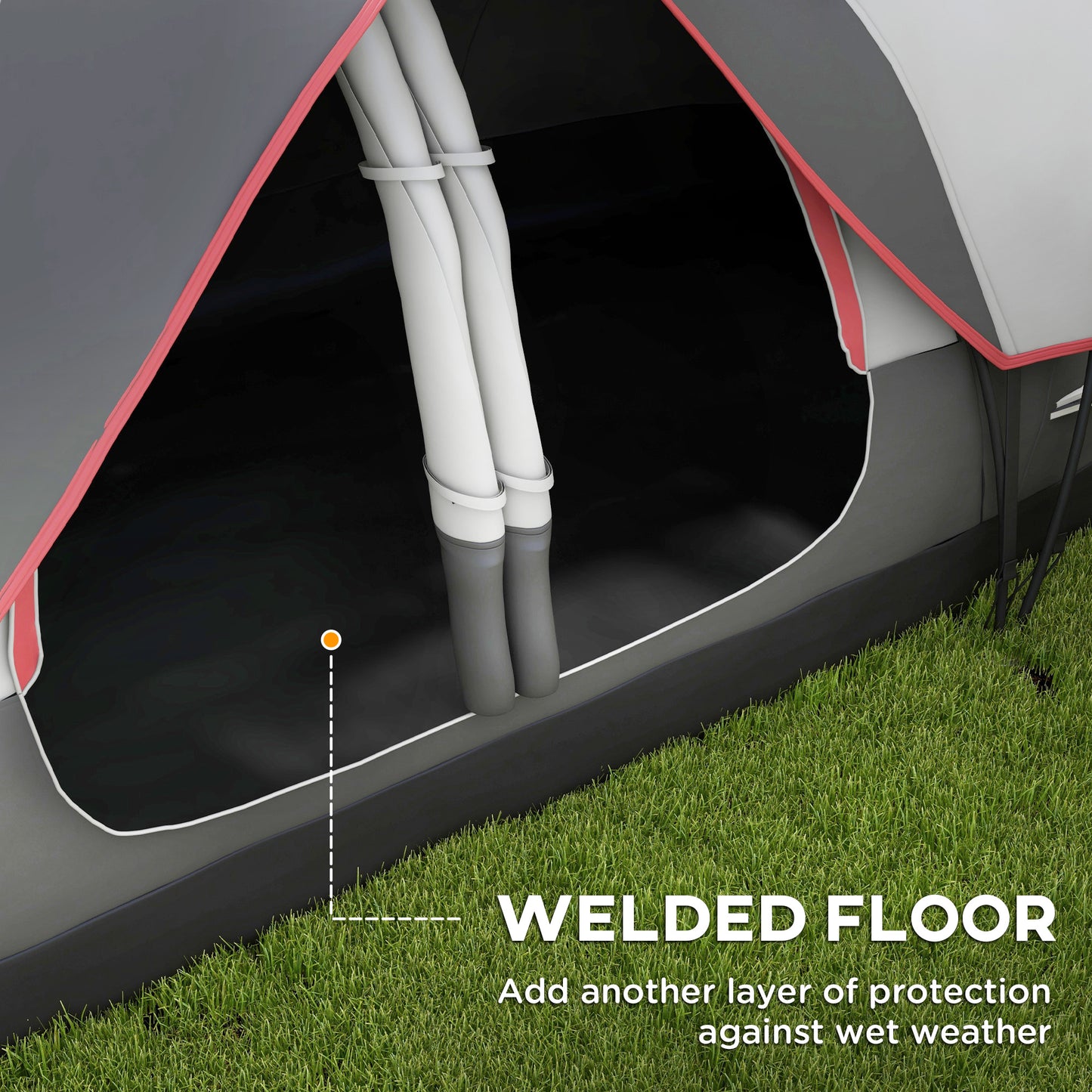 Camping Tent for 6-8 Man with 2000mm Waterproof Rainfly