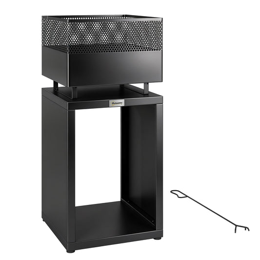 Outdoor Fire Pit with Wood Storage Wood Burning Firepit
