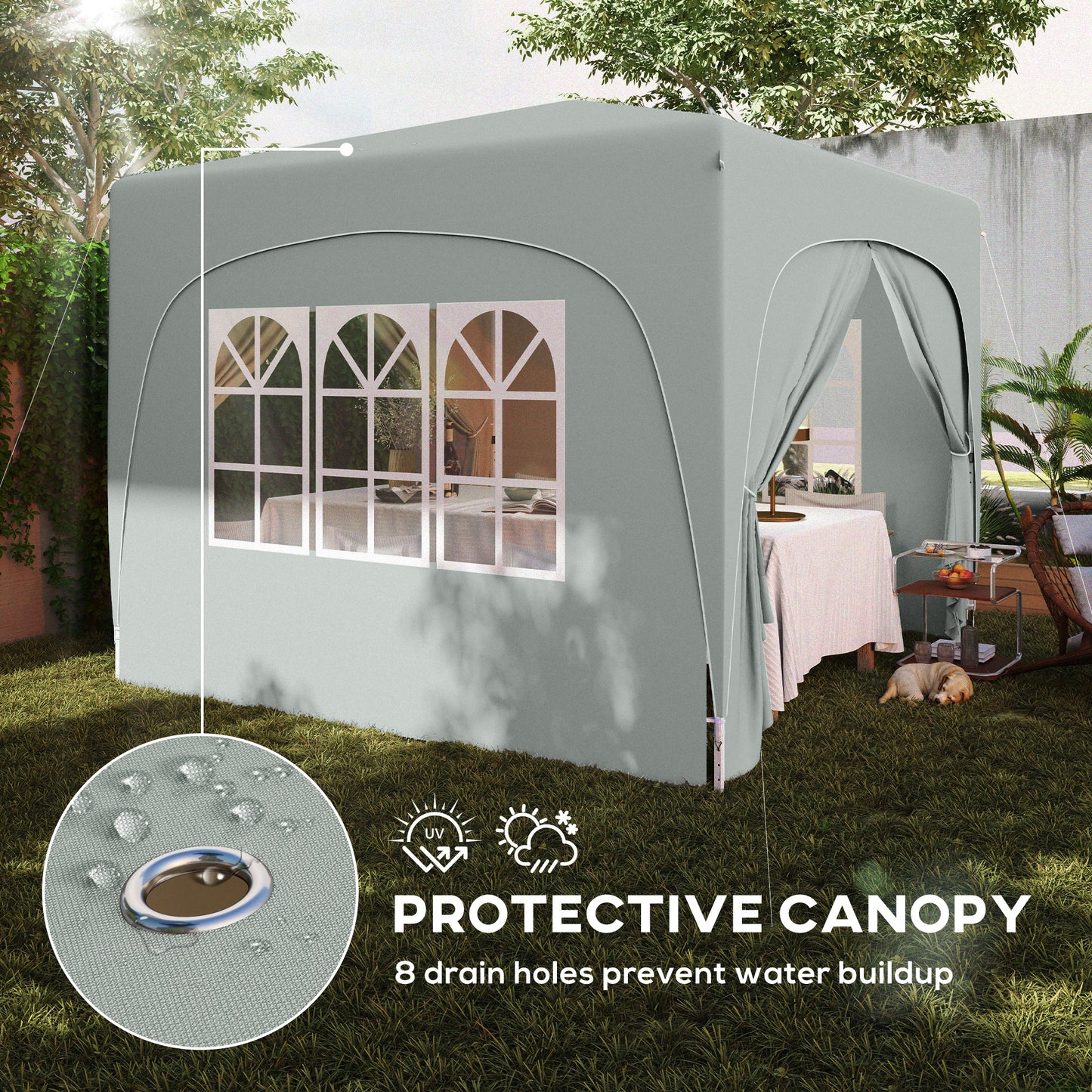 3 x 3m Pop-Up Gazebo Shelter, with Accessories