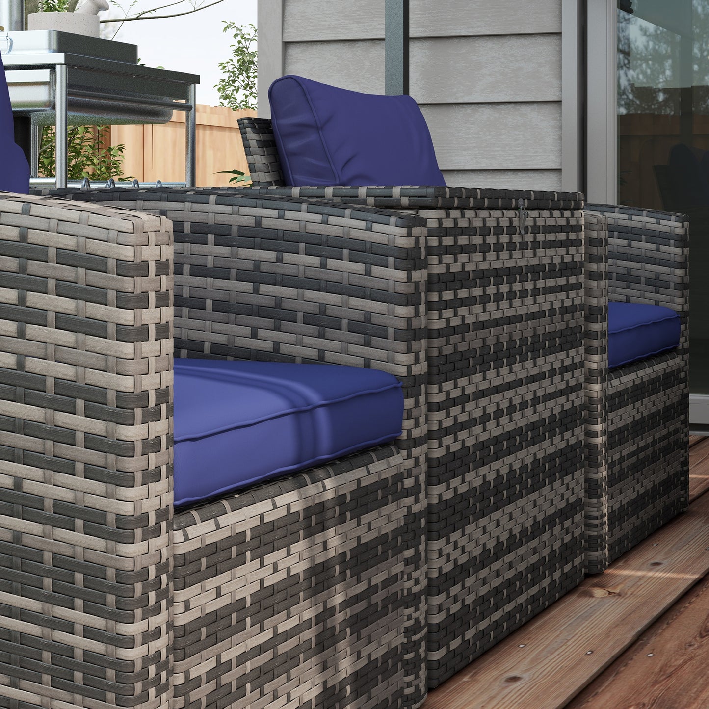 6 Pieces Rattan Garden Furniture Set