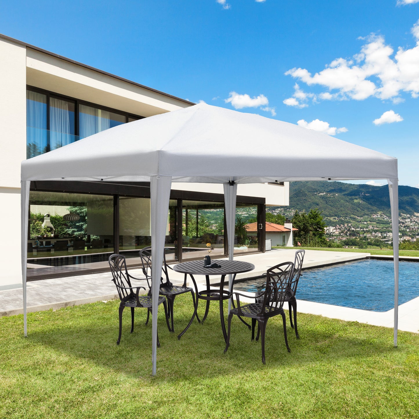3 x 3M Garden Pop Up Gazebo Height Adjustable Marquee Party Tent