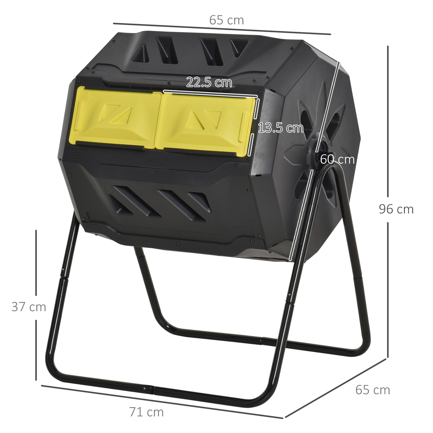 160L 360° Rotating Dual Chamber Composter