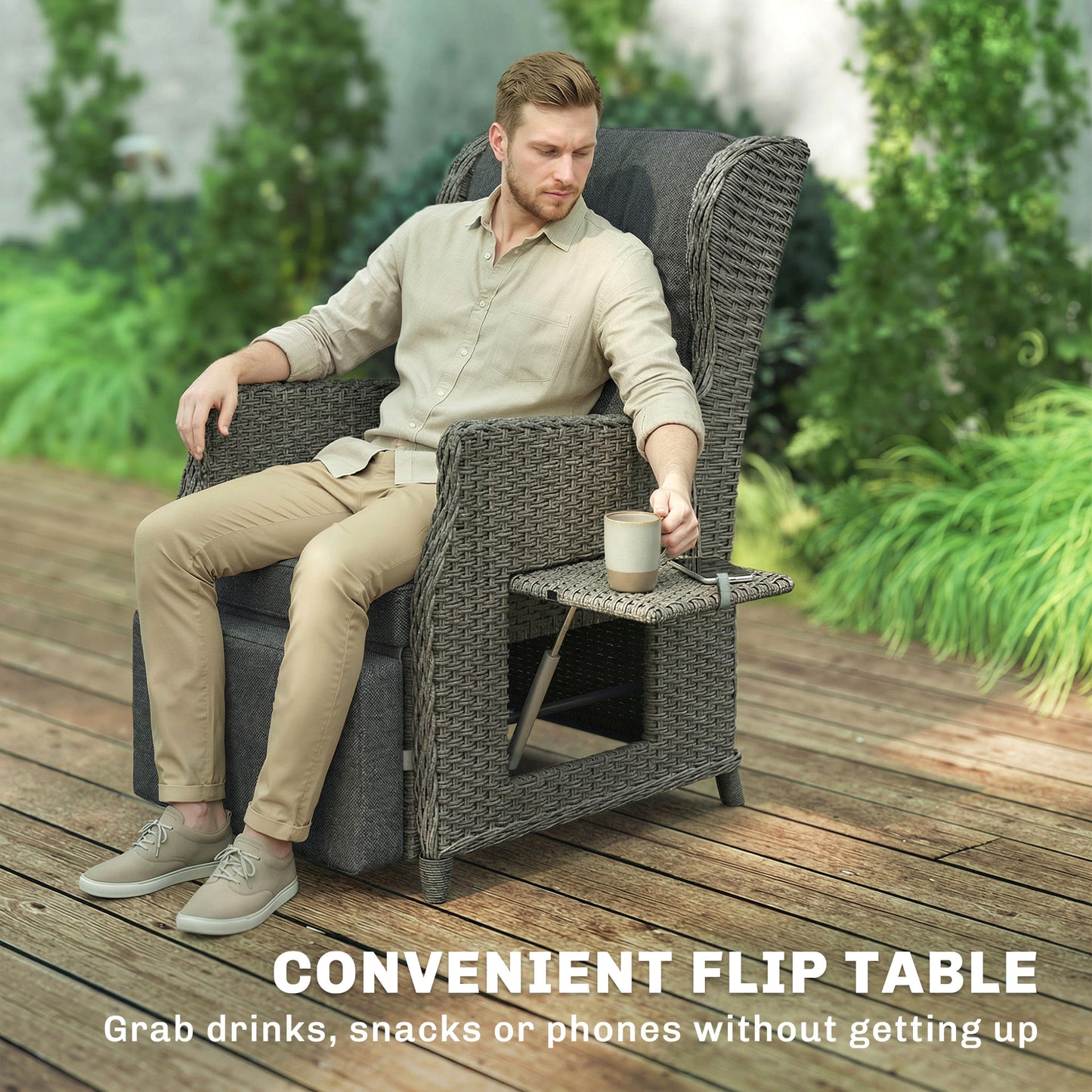 Rattan Garden Recliner Chair