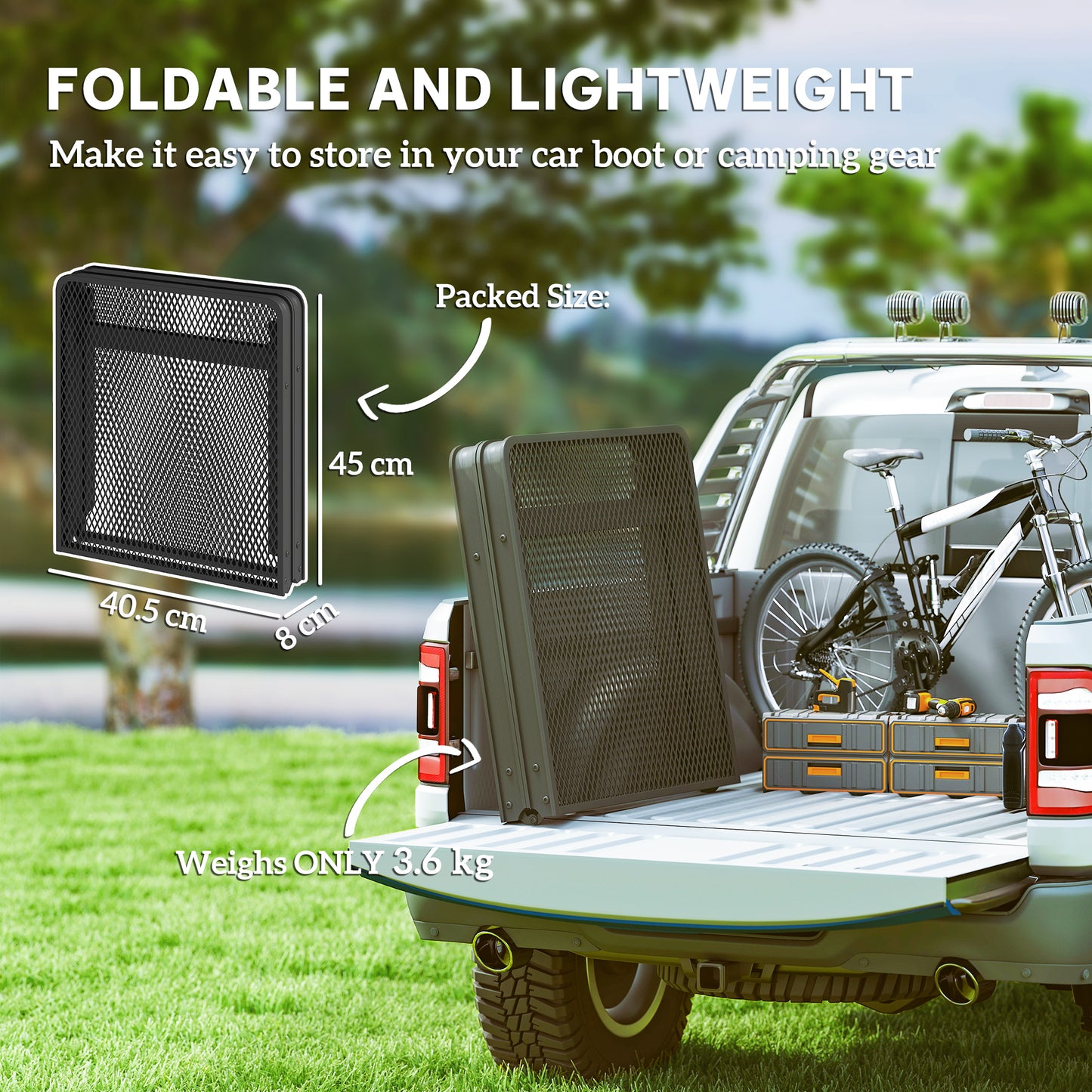 3 ft Folding Camping Table w/ Adjustable Heights