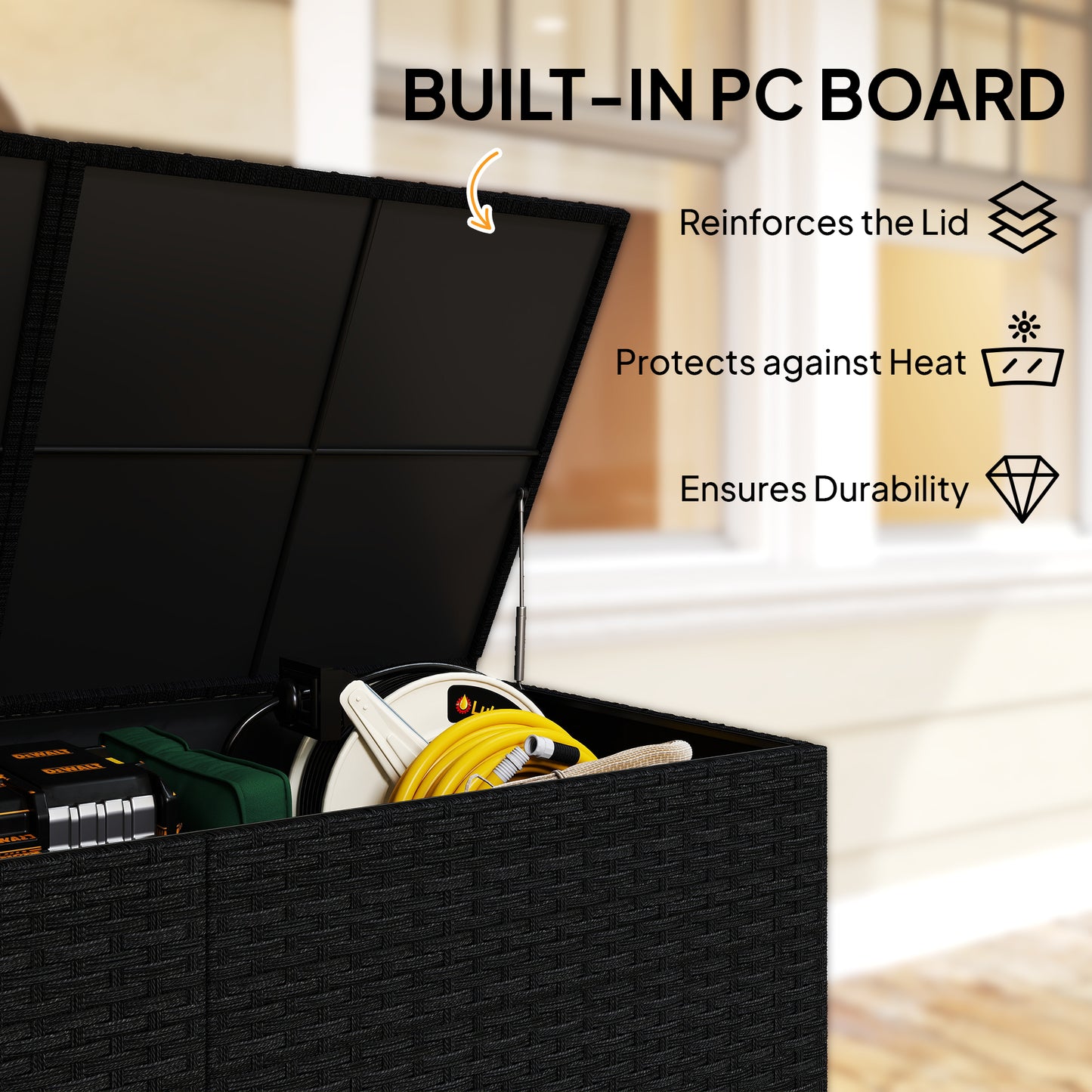 650L Garden Storage Box with 2 Wheels